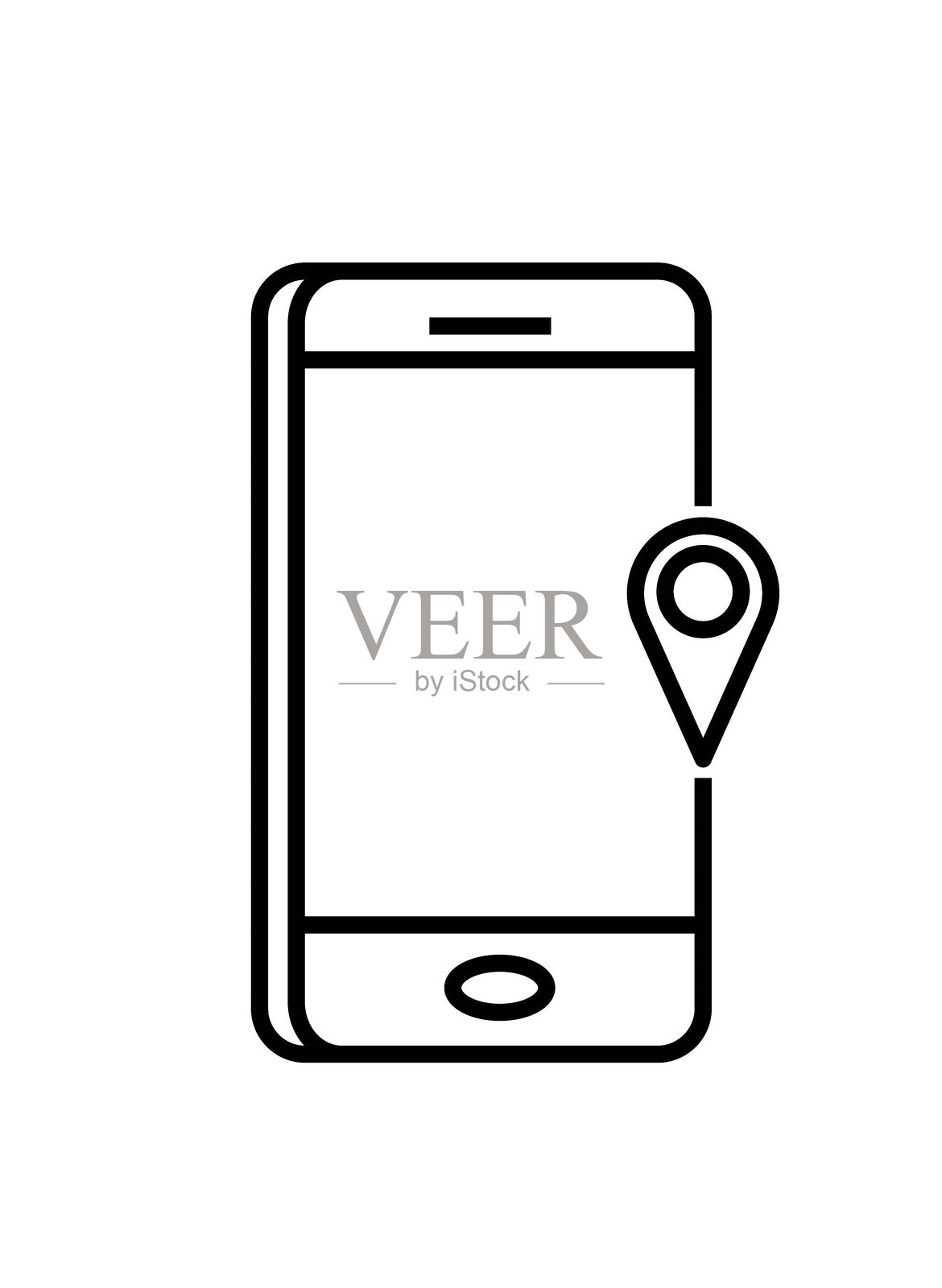 移动位置图标,最佳线条图标的矢量图。插画图片素材