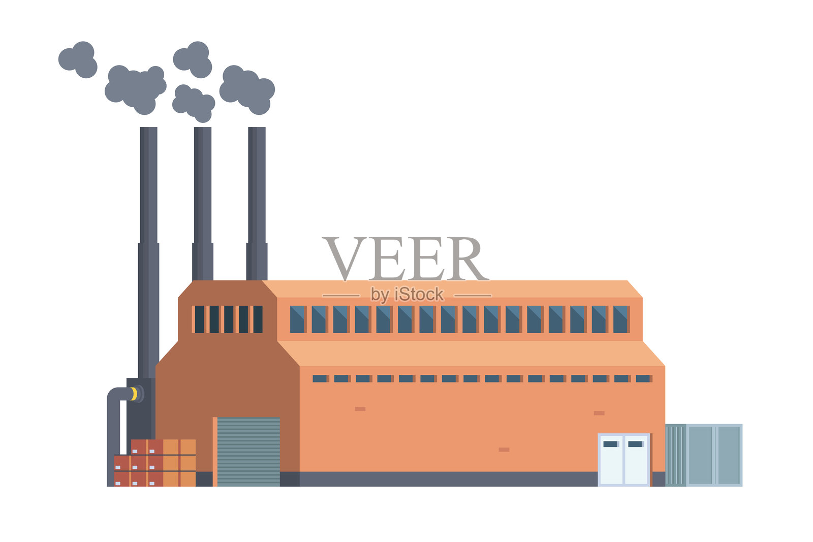 工厂建筑矢量插图插画图片素材