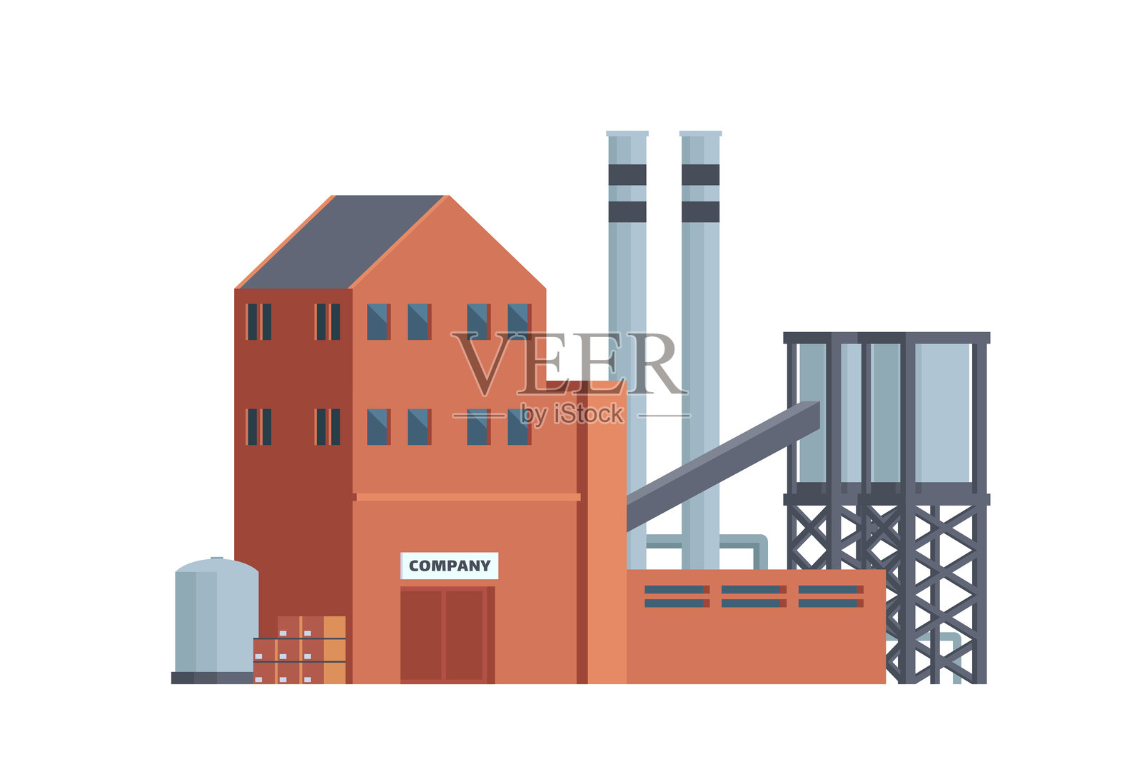 工厂建筑矢量插图插画图片素材