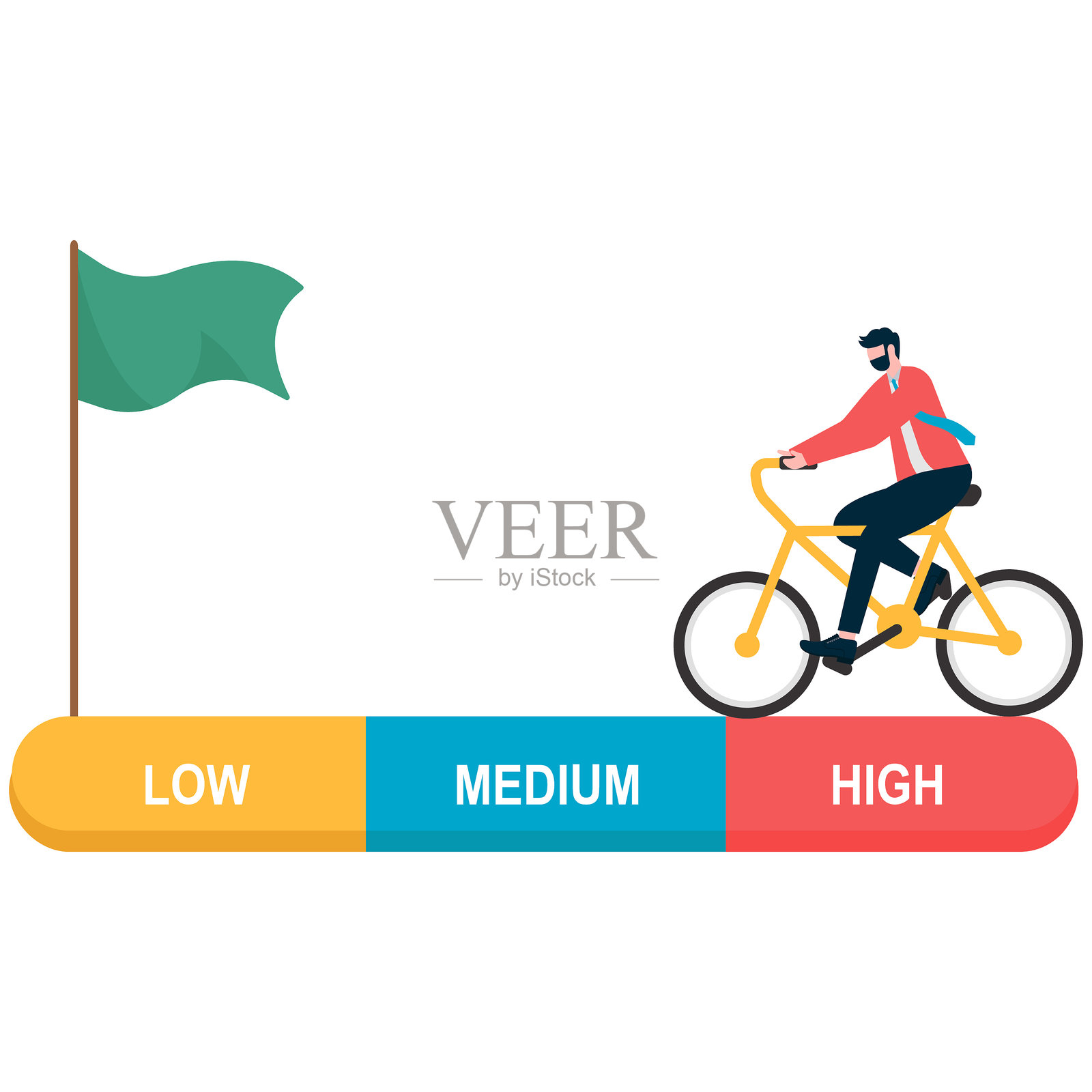 危机风险评估仪。风险股票,金融,经济,通货膨胀。投资风险。财务或商业风险管理。插画图片素材