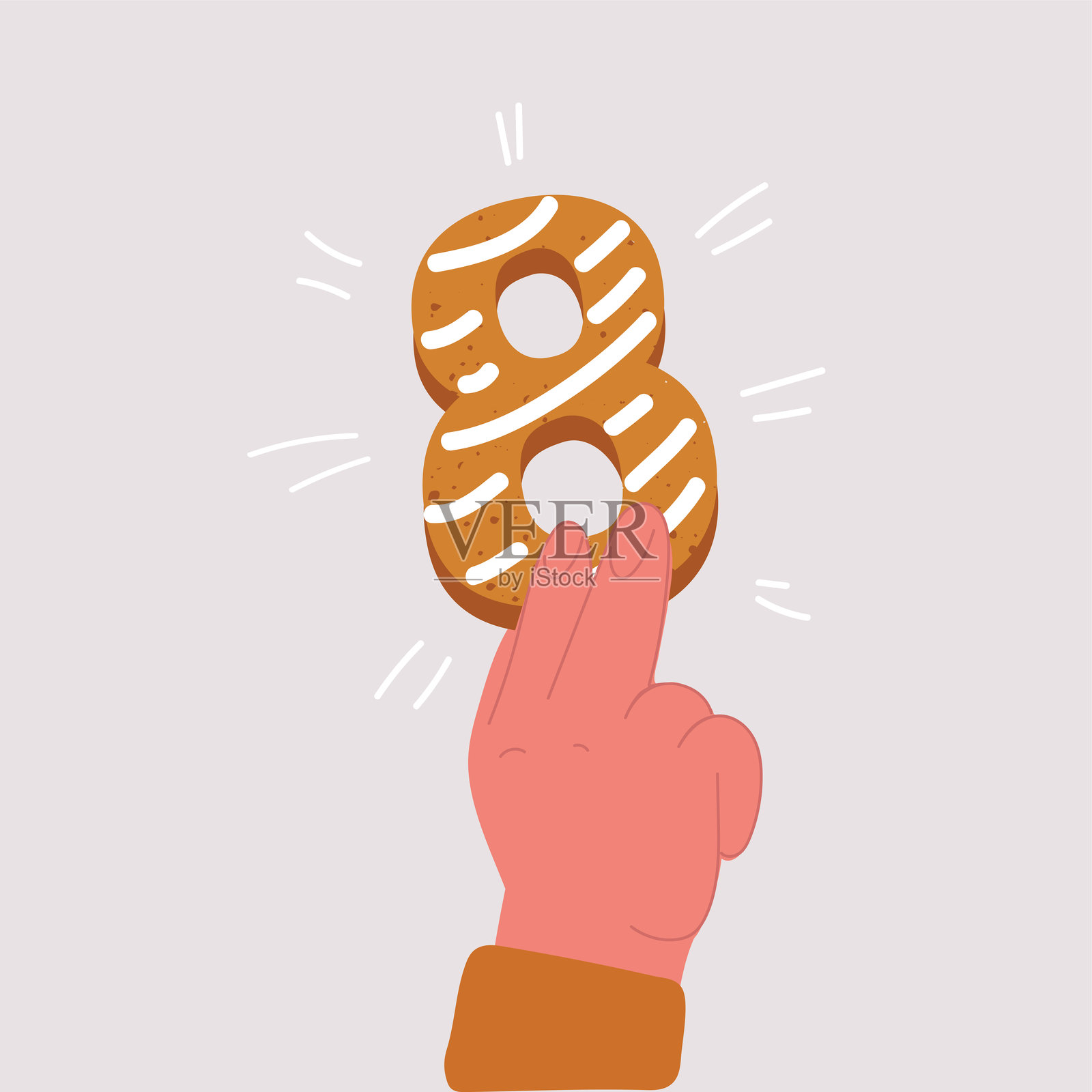 数字8的姜饼饼干矢量插图插画图片素材