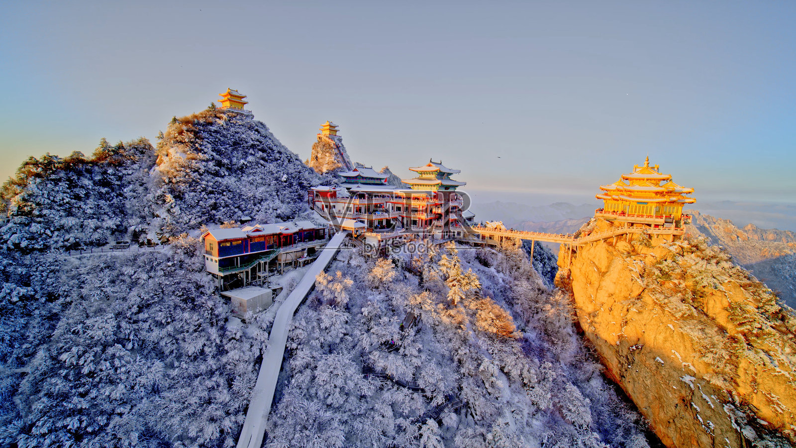 老君山,洛阳,河南,中国,亚洲。伏牛山,秦岭。雪景。照片摄影图片
