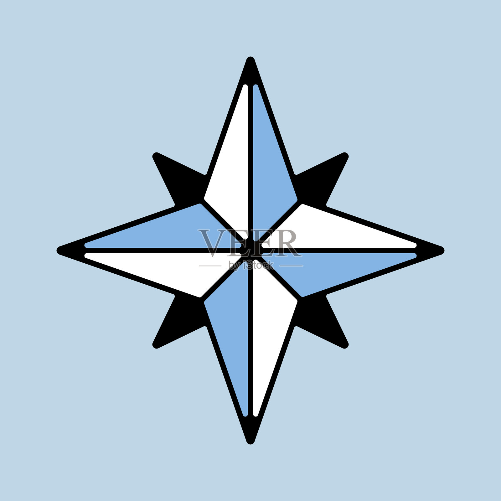 风玫瑰矢量图标,导航标志插画图片素材