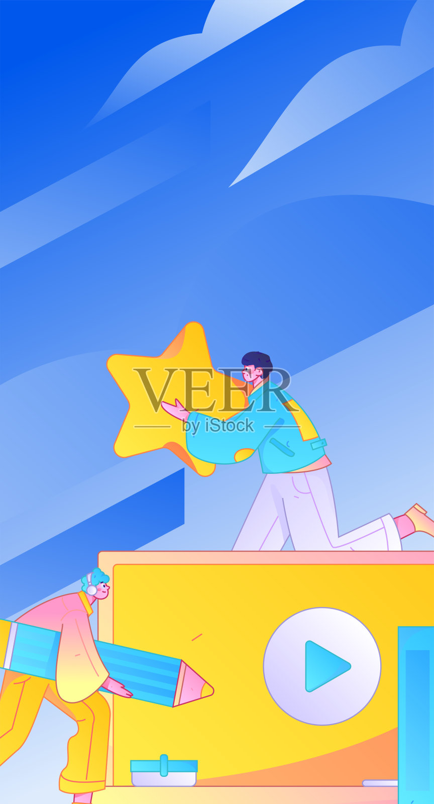 教育与学习的人物扁平矢量概念手绘插图插画图片素材