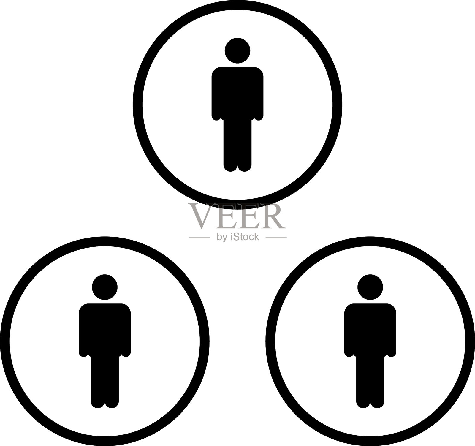 团队工作者用户图标集。员工团队人员图标。用户个人资料符号。人群或用户组。人物符号。矢量。插画图片素材