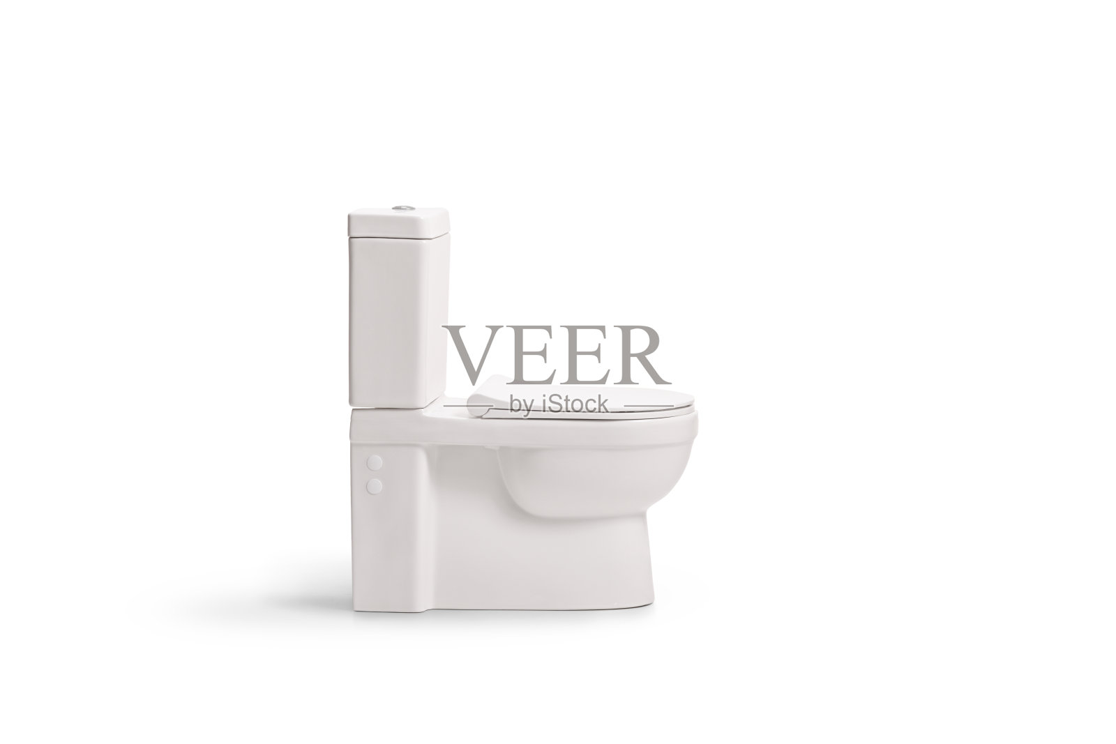 白色陶瓷马桶和水箱的工作室拍摄照片摄影图片