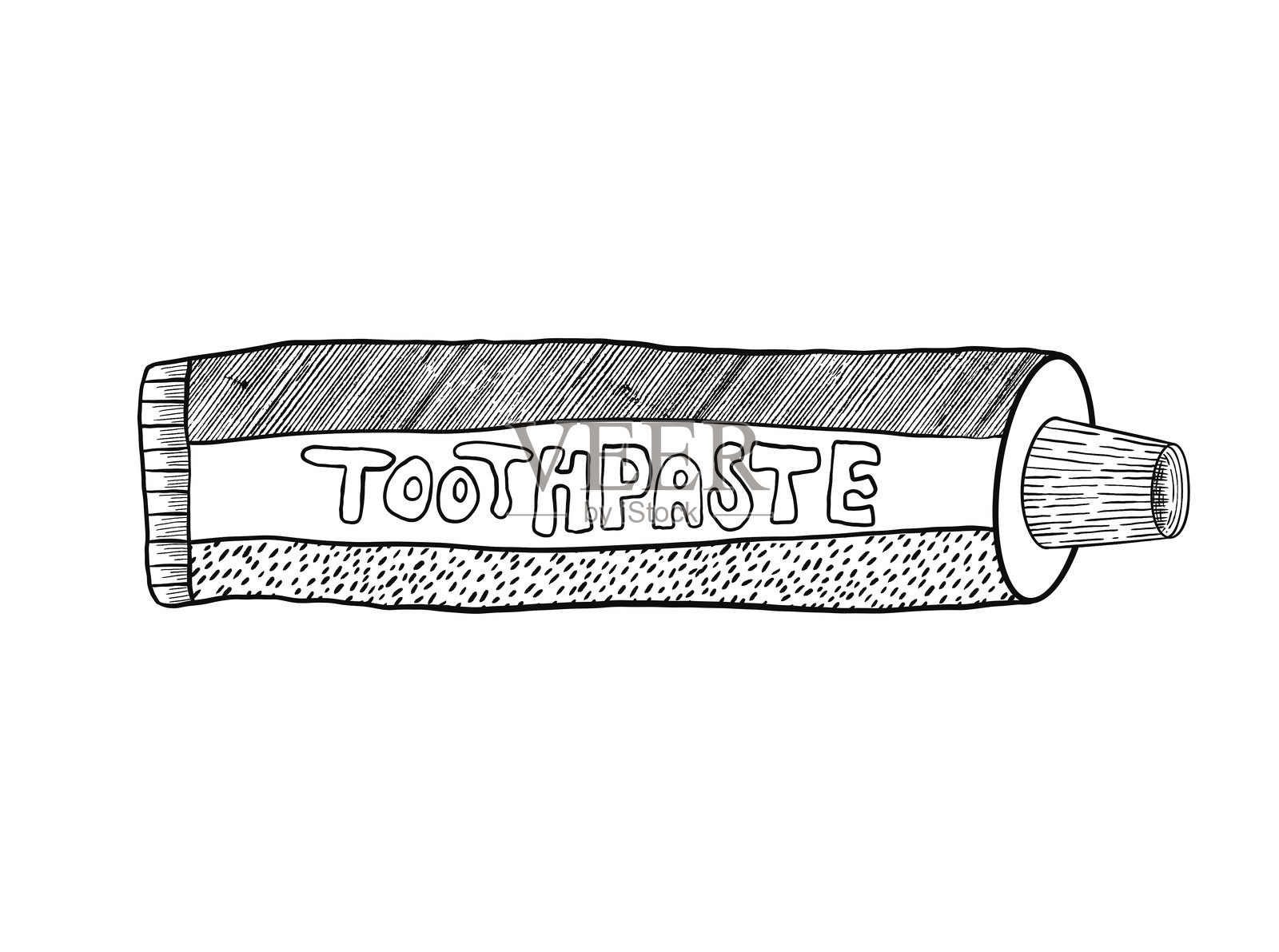 现代品牌展示的个人护理和口腔卫生用牙膏管示例插画图片素材