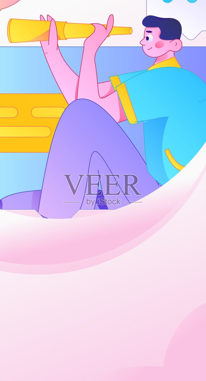 虚拟角色社交沟通概念商业扁平矢量手绘插图插画图片素材