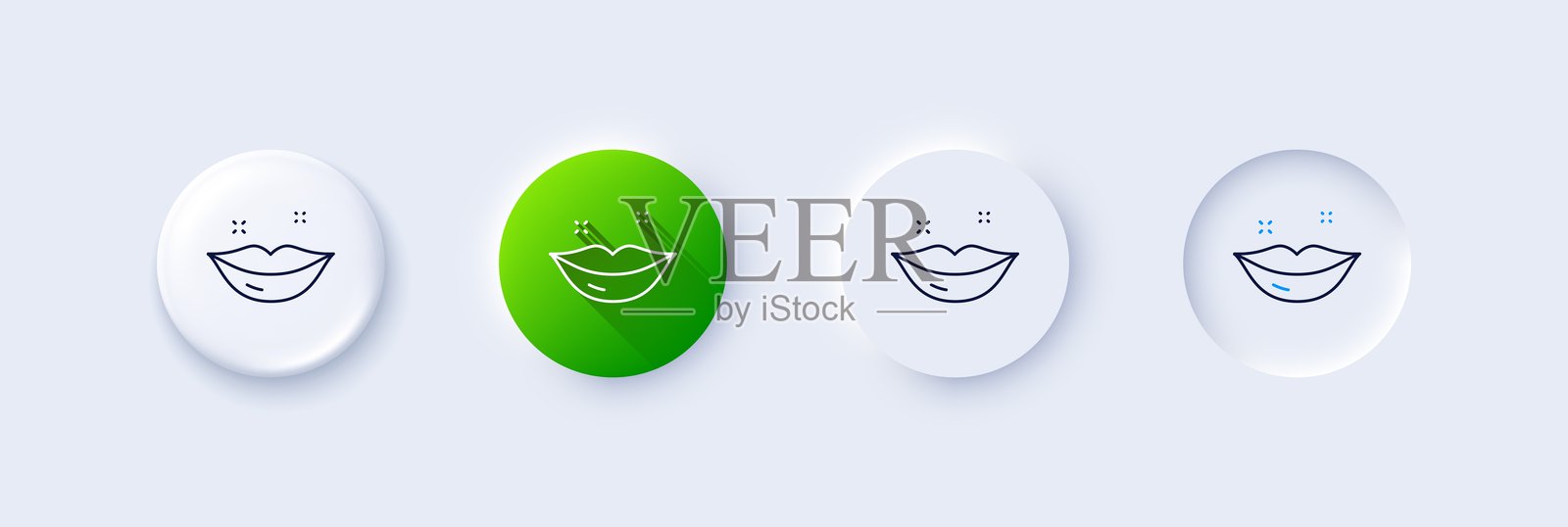 嘴唇线条图标。女性亲吻标志。线条图标。矢量图。插画图片素材