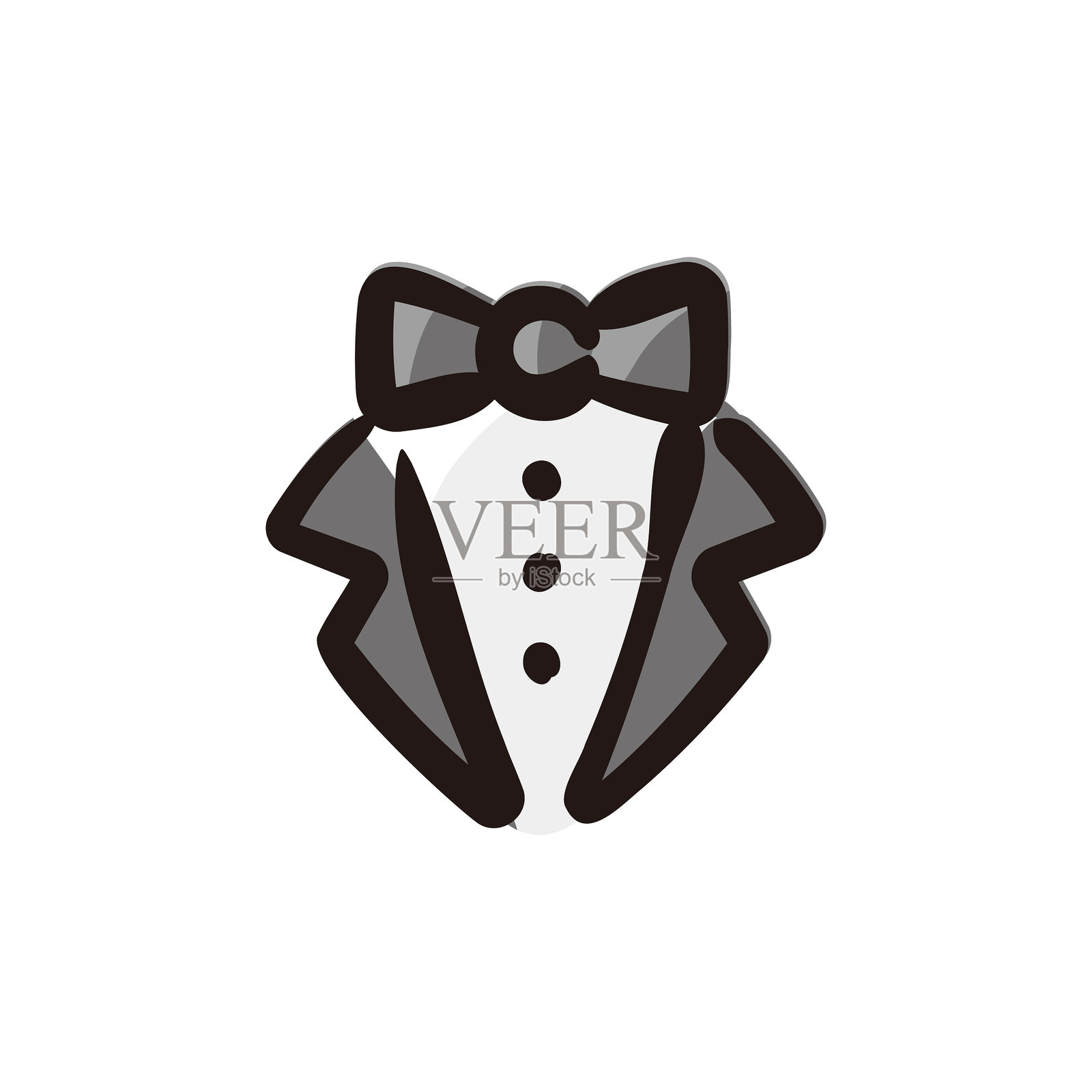 礼服 - 赌场图标/插图(手绘线条,彩色版本)插画图片素材