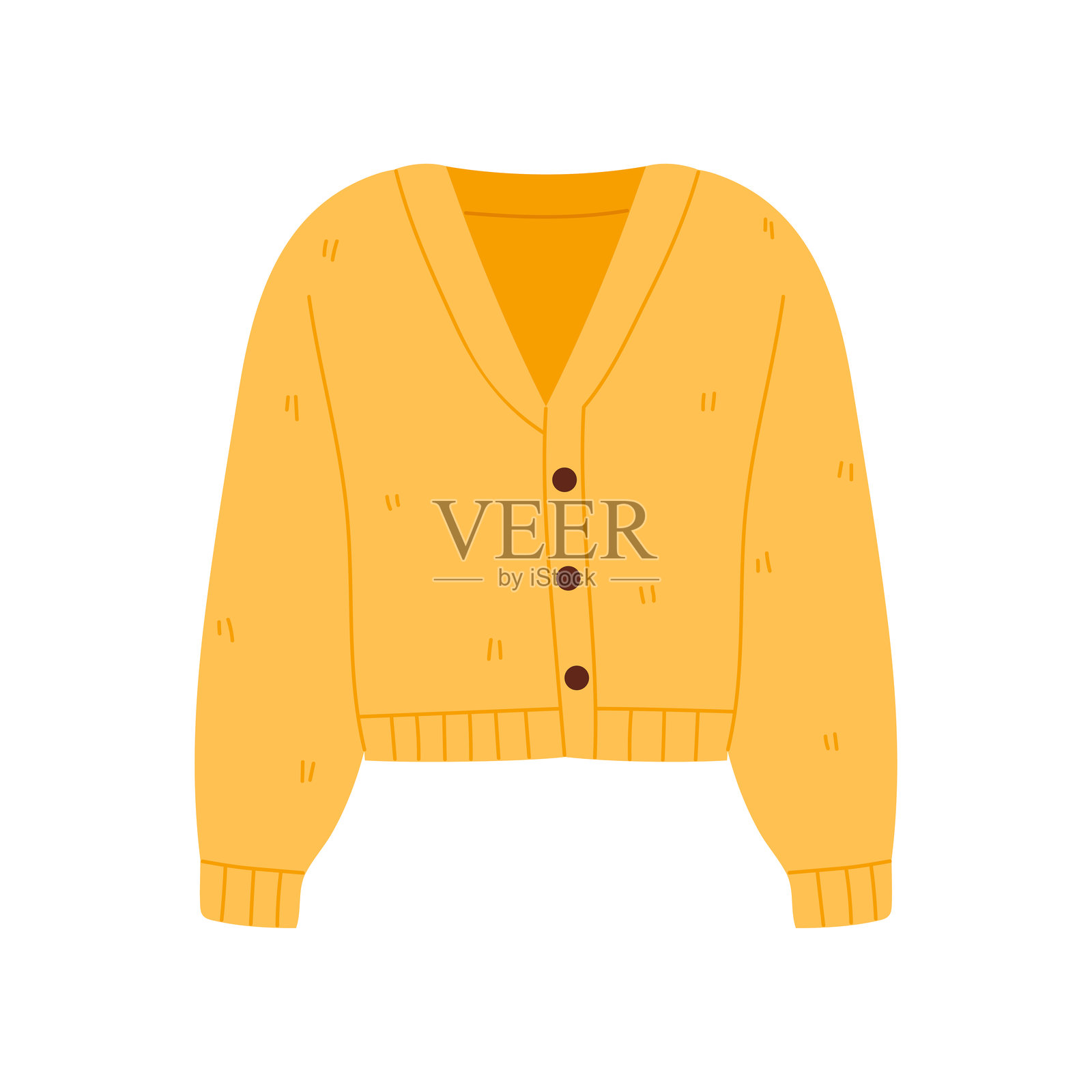 时尚潮流的橙色短款开衫,完美适合你的现代衣橱必备单品插画图片素材