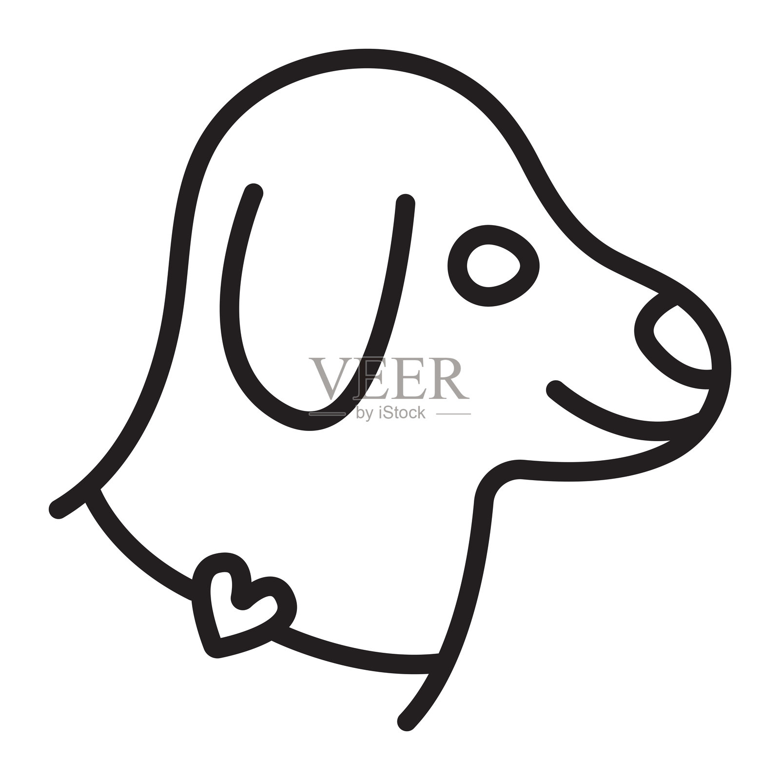 狗嘴套单线图标插画图片素材