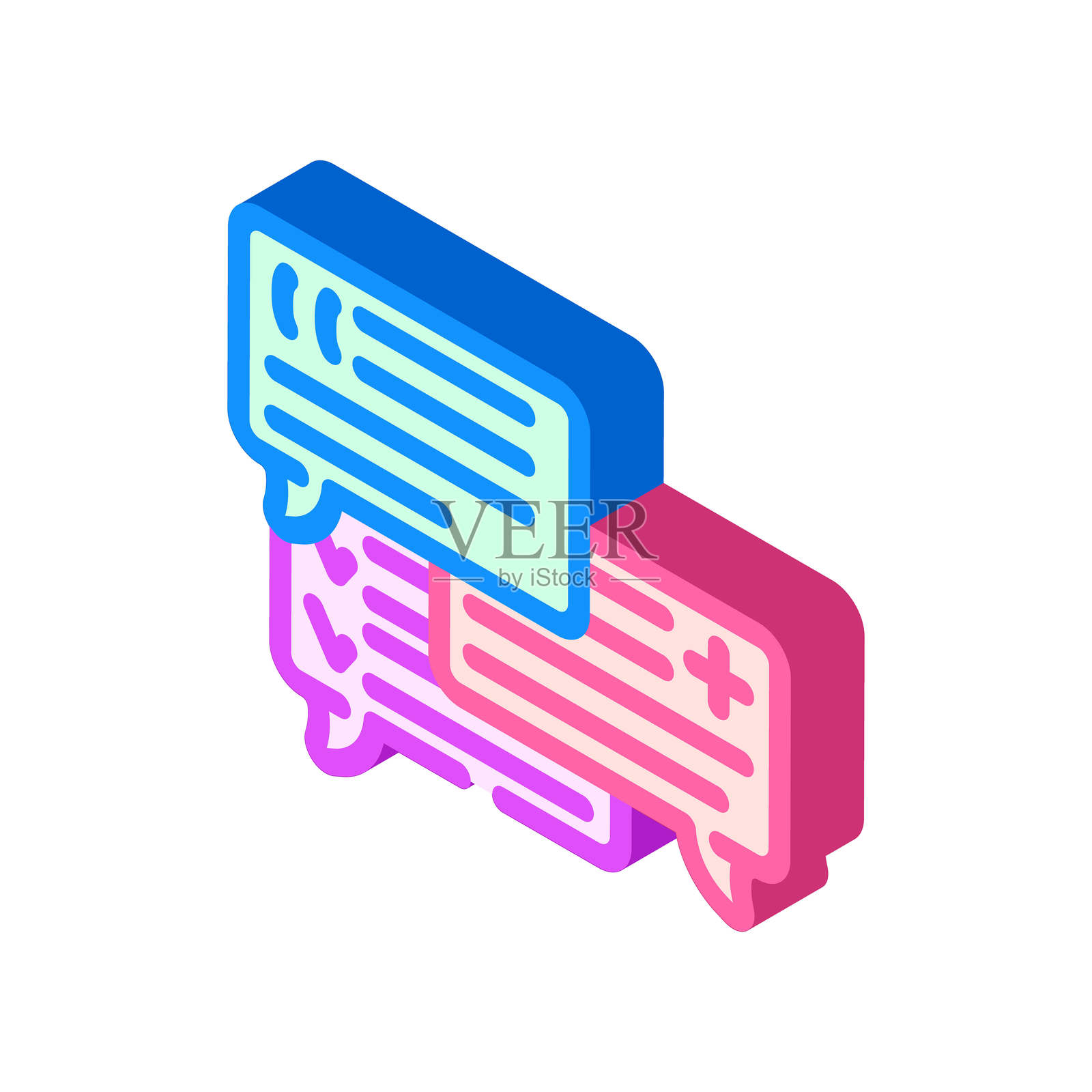 癌症治疗医疗咨询等距图标矢量插图插画图片素材