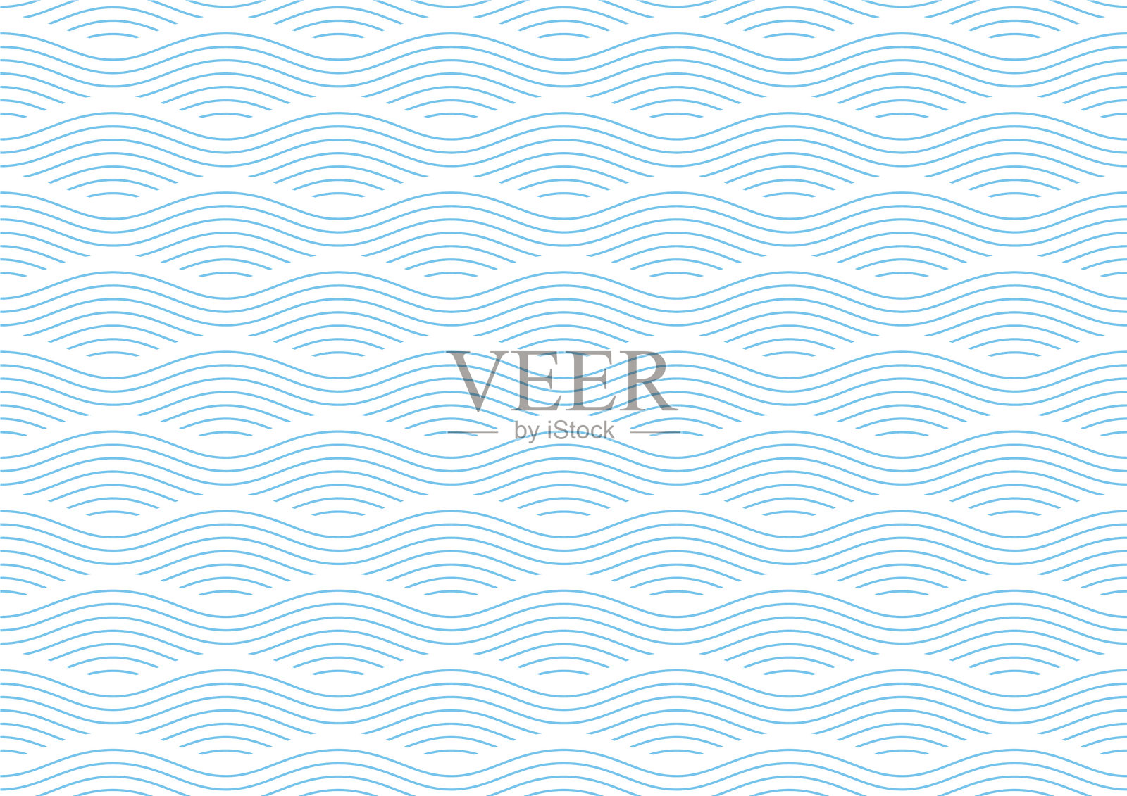 无缝波浪图案插画图片素材