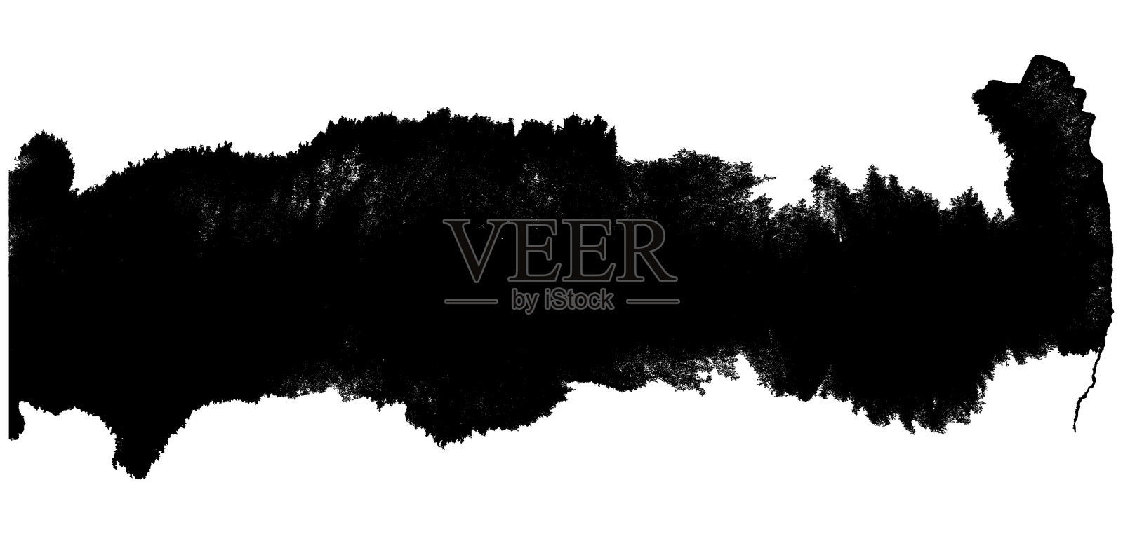 磨砂质感的黑色墨水刷痕涂抹形状插画图片素材