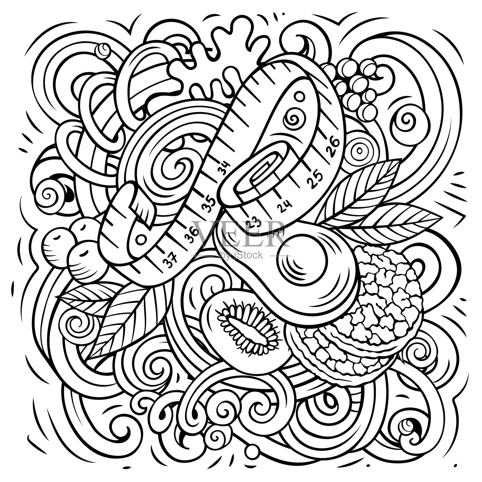 卡通矢量涂鸦饮食食品插图插画图片素材