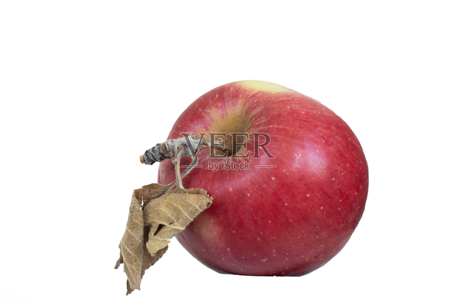 一个红色的苹果,孤立在白色背景上照片摄影图片