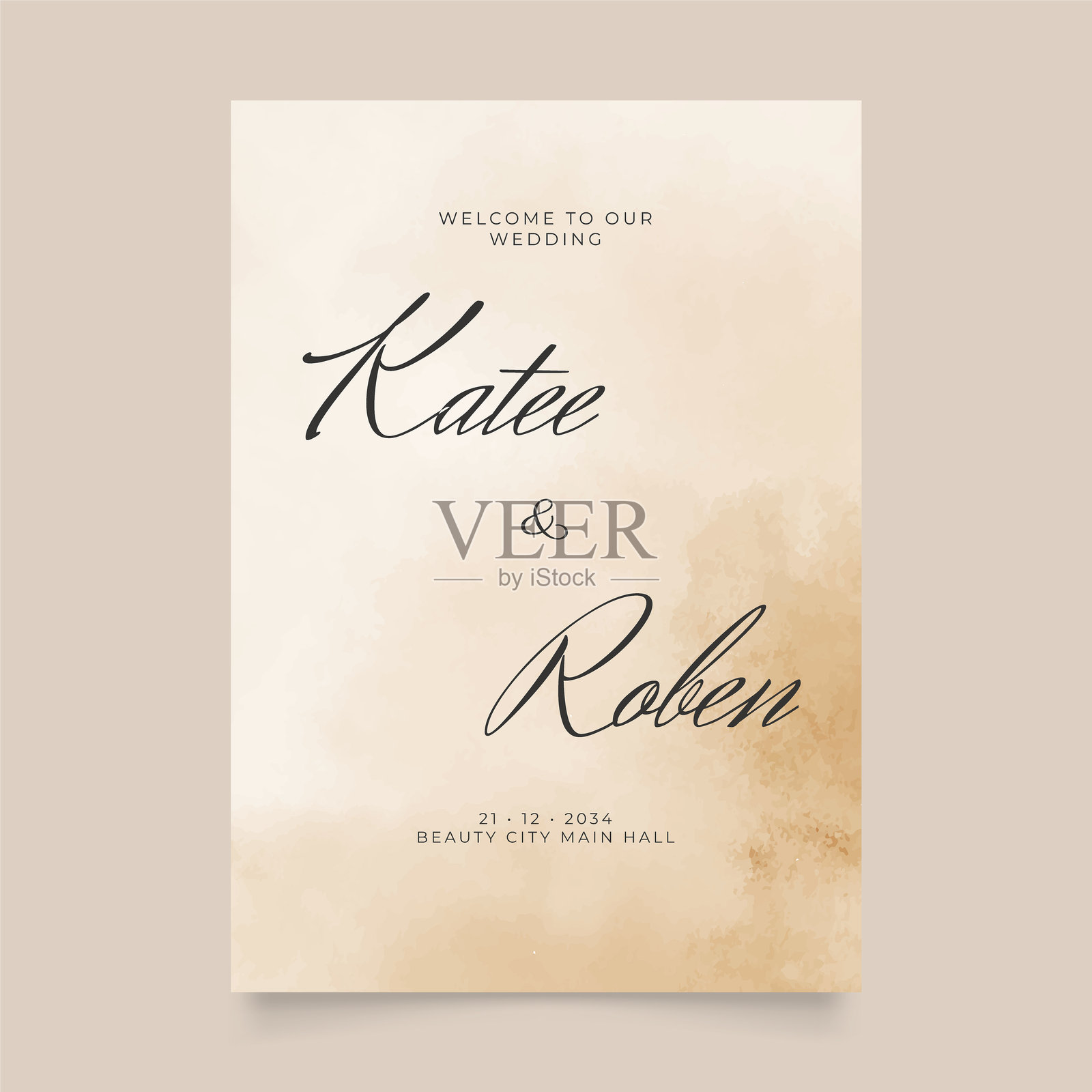 婚礼欢迎标志海报。可打印的婚礼道具矢量图。欢迎标志的传单设计,准备打印的模板。插画图片素材