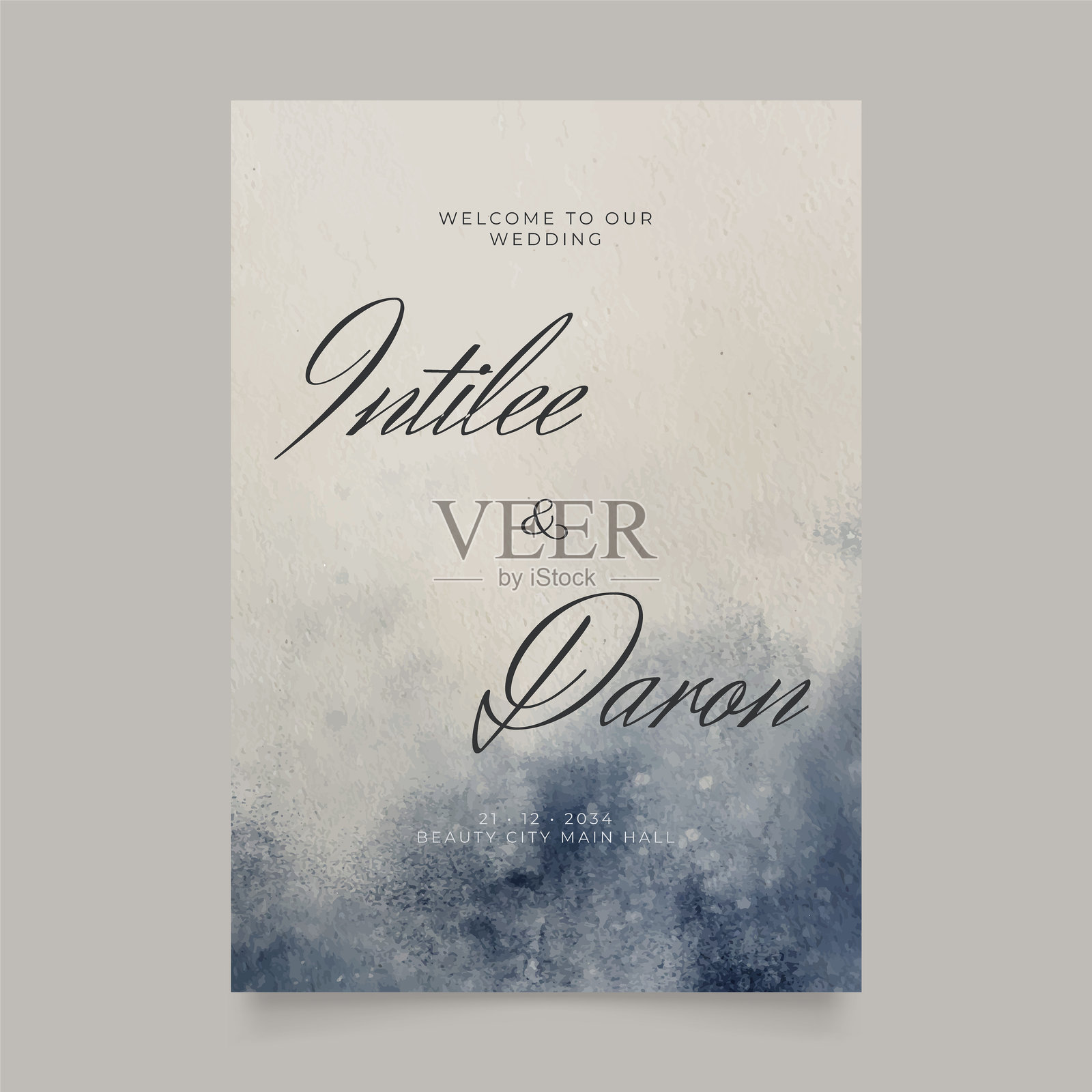 婚礼欢迎标志海报。可打印的婚礼道具矢量图。欢迎标志的传单设计,准备打印的模板。插画图片素材