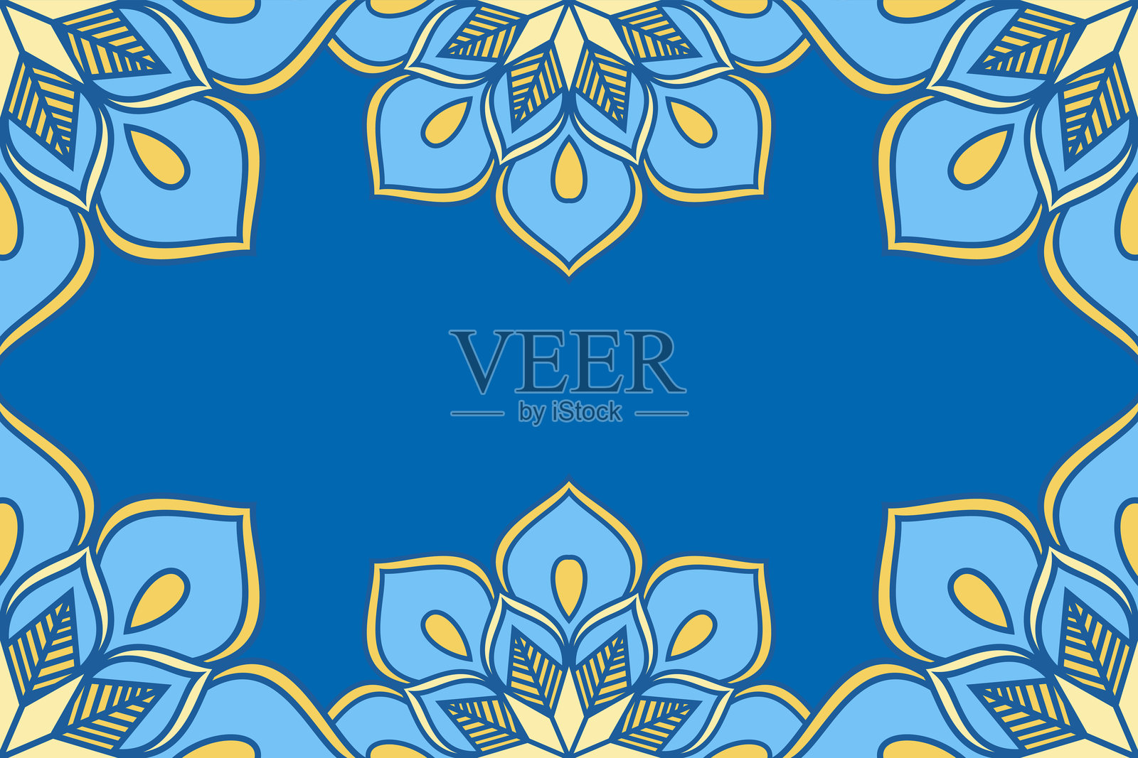 彩色曼陀罗背景插画图片素材