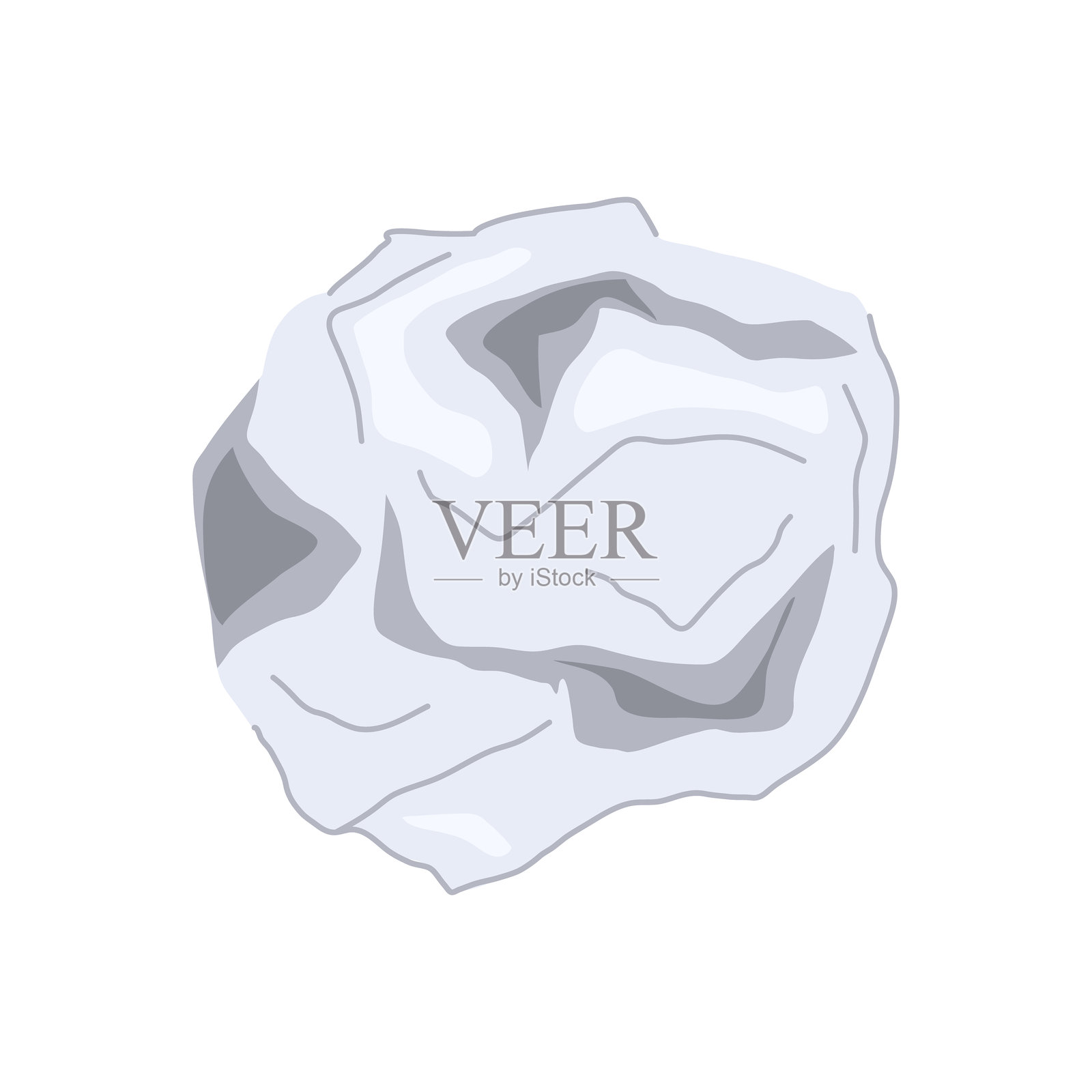 扁平化的皱纸球卡通矢量插图插画图片素材