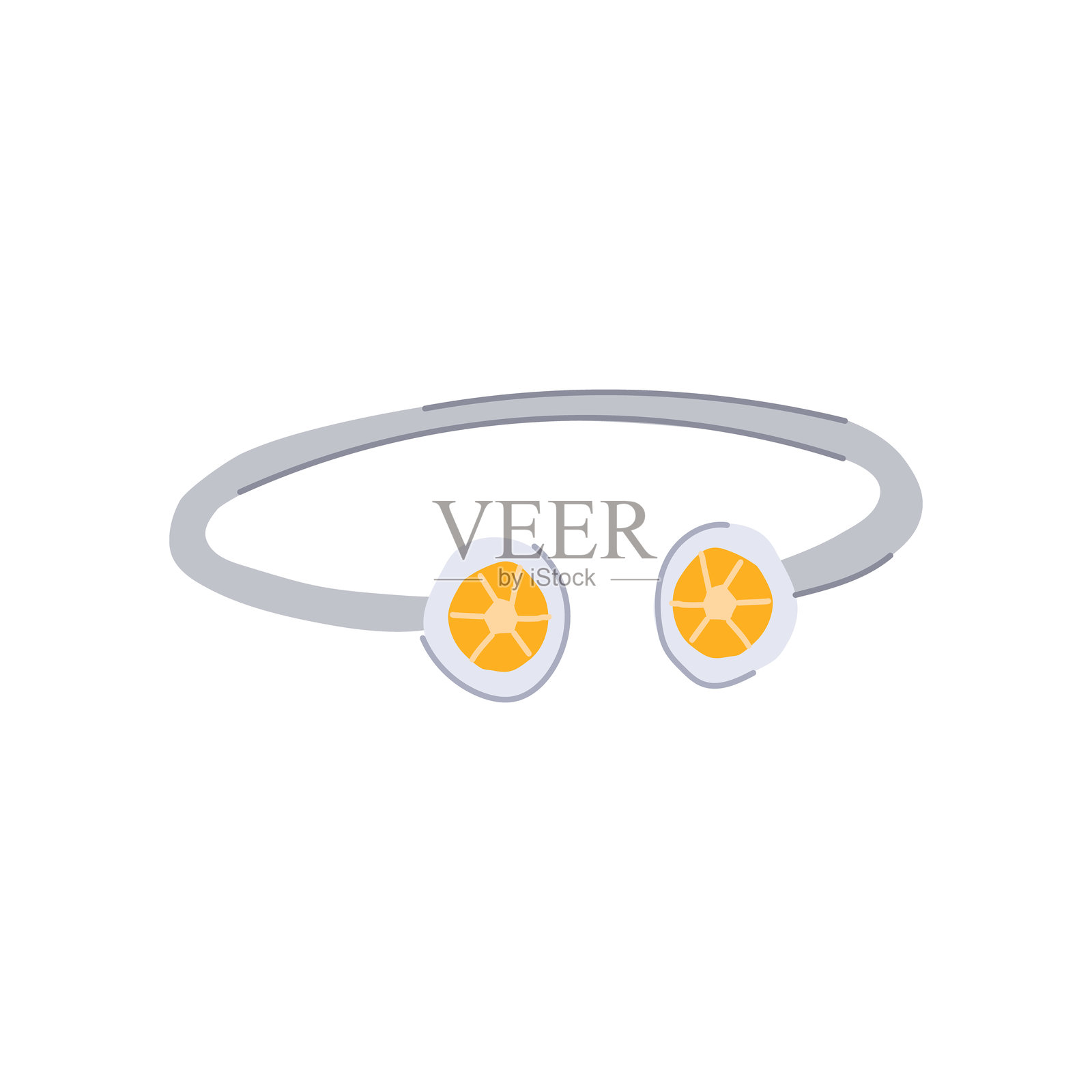 极简风格银色手链卡通矢量插图插画图片素材