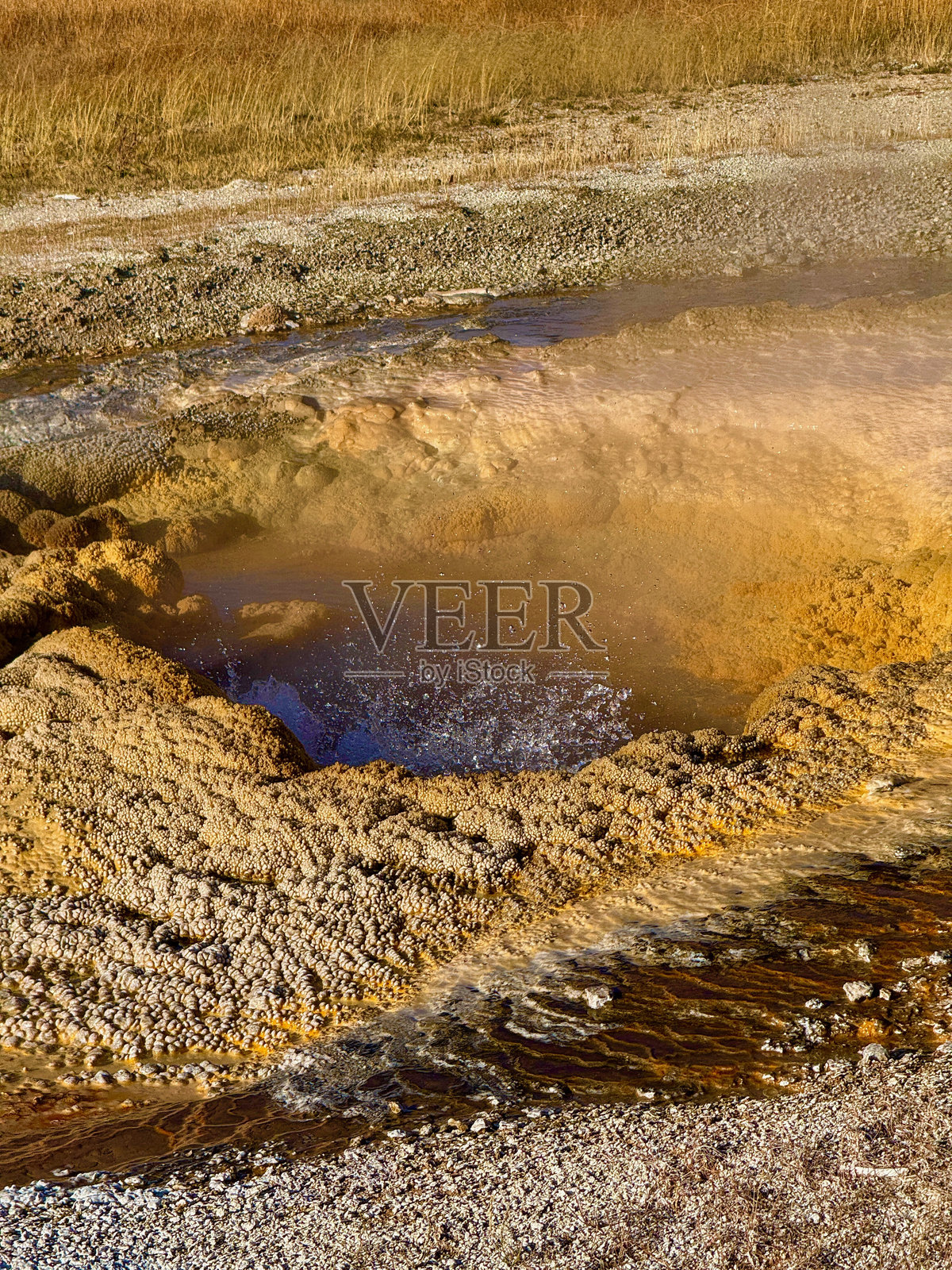 黄石国家公园的上间歇泉盆地照片摄影图片