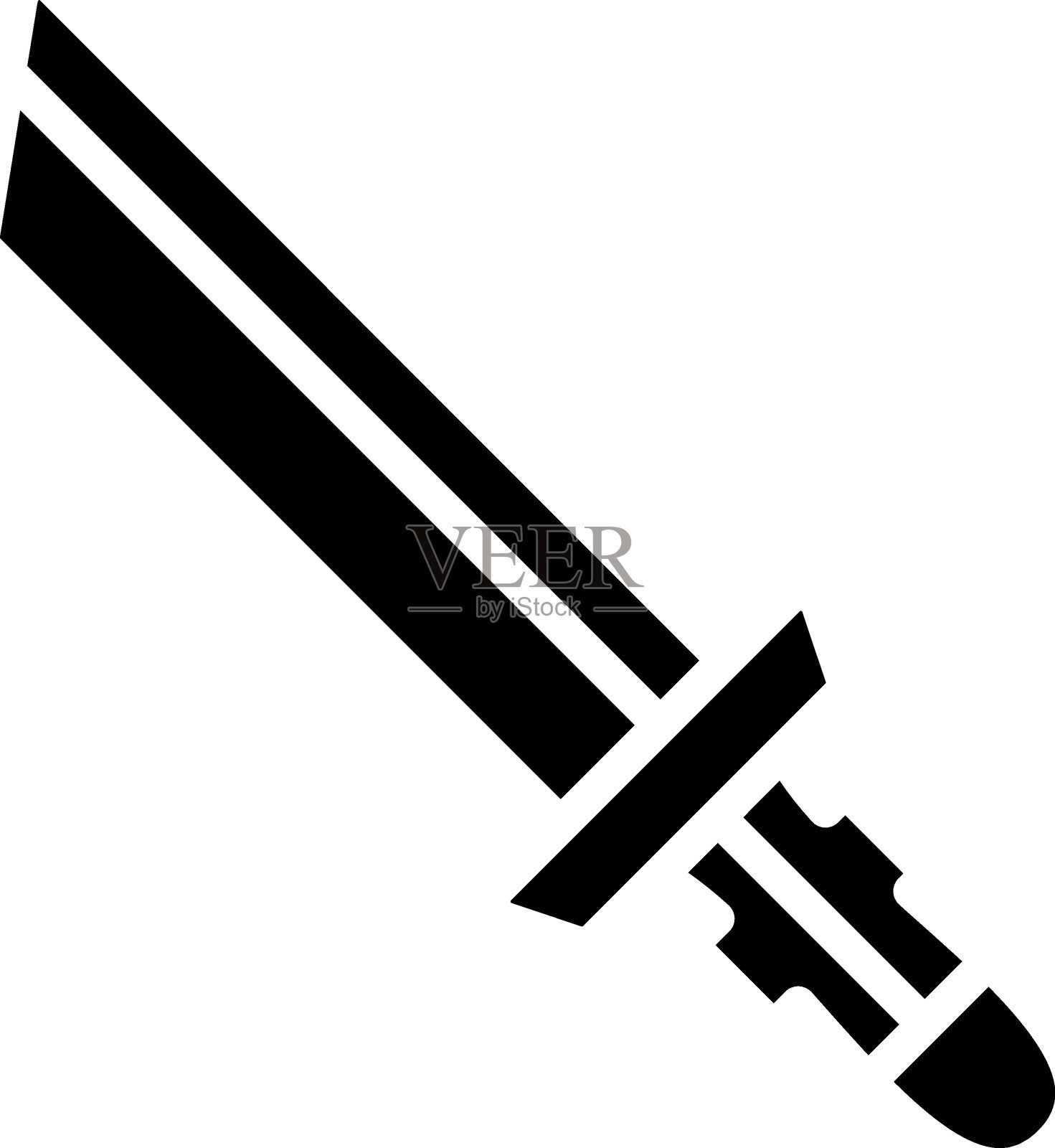 武士刀图标风格插画图片素材