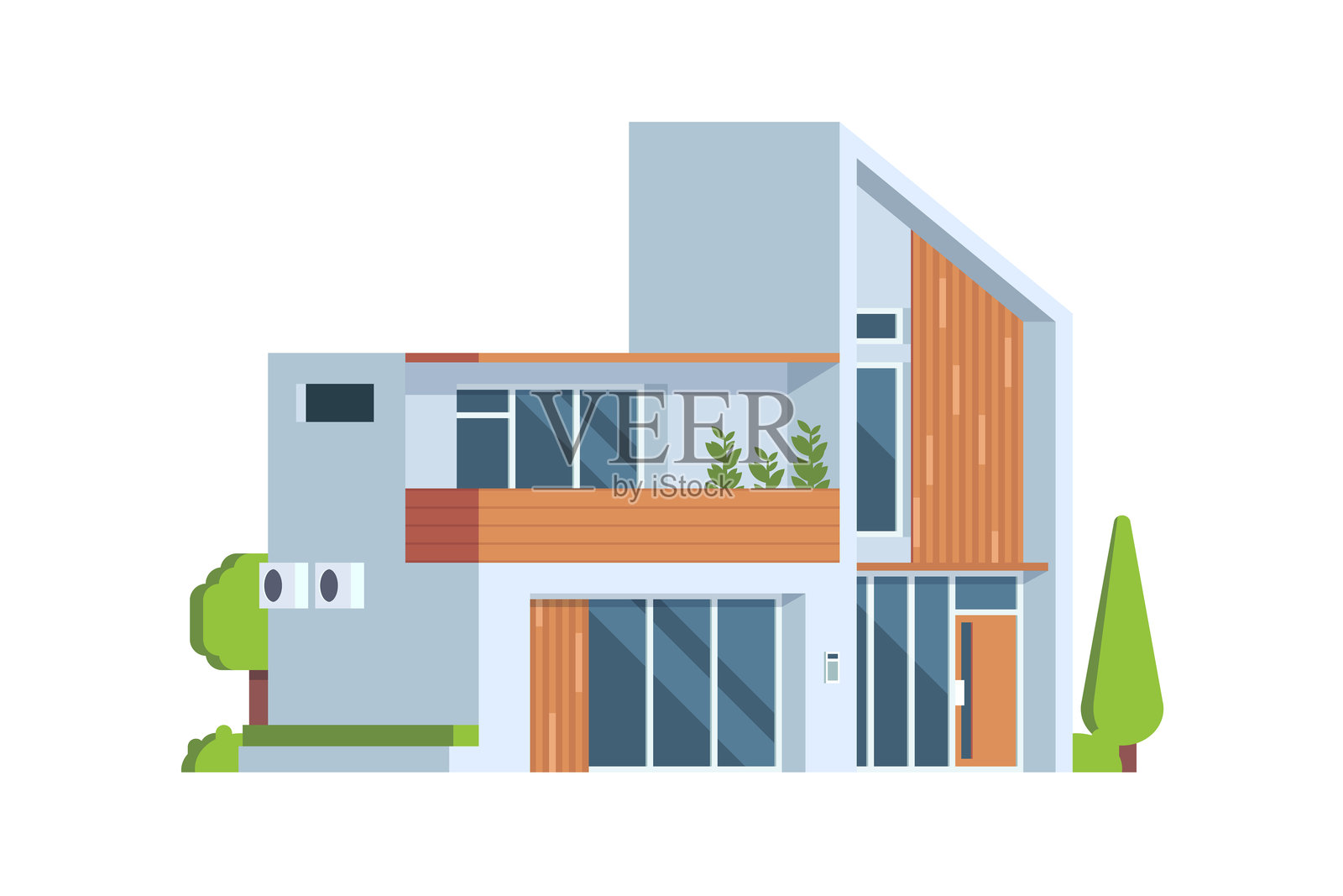 现代住宅建筑矢量插图插画图片素材