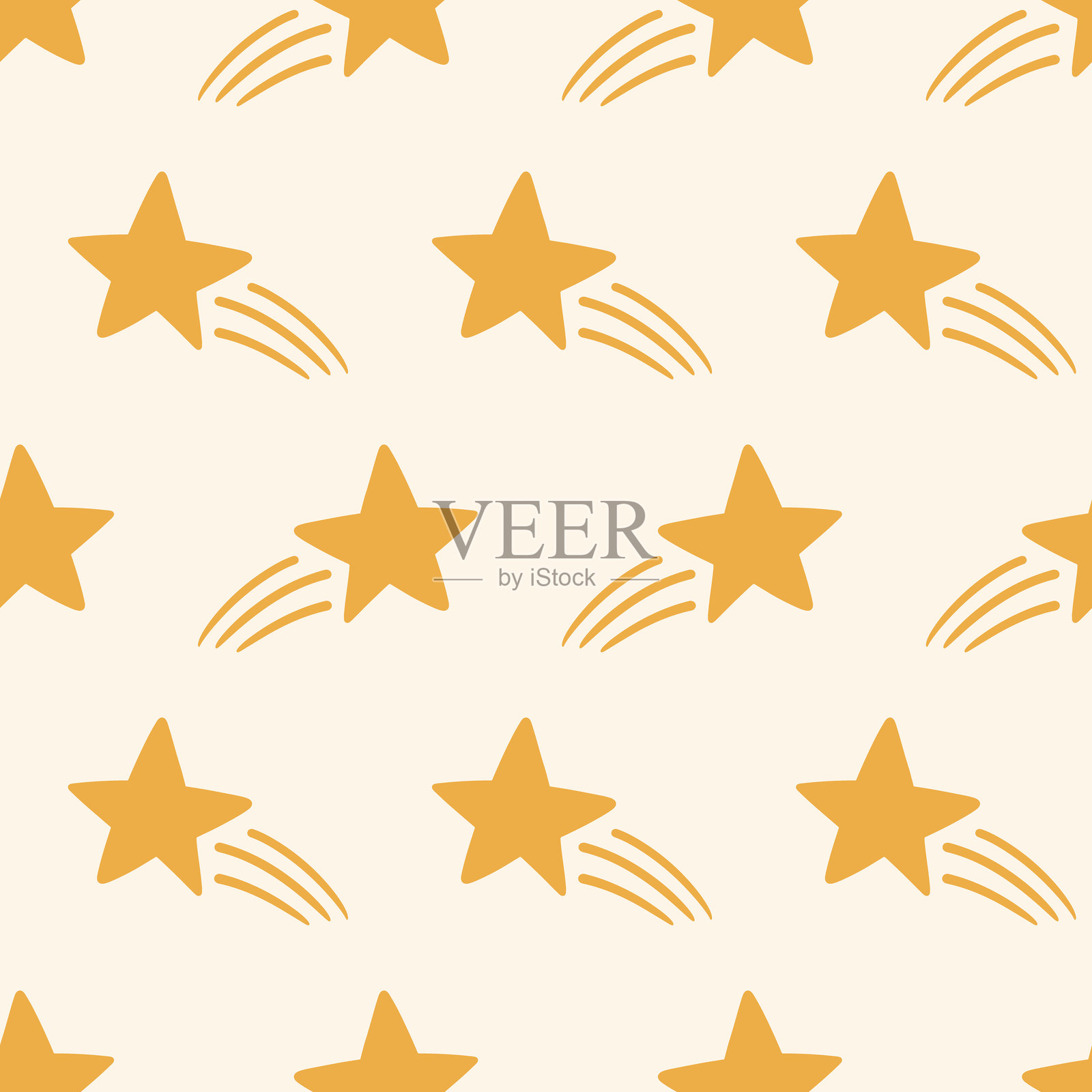 剪贴簿星星符号无缝图案背景纹理。手绘可爱装饰壁纸,极简纺织品,包装纸印刷设计矢量插图插画图片素材