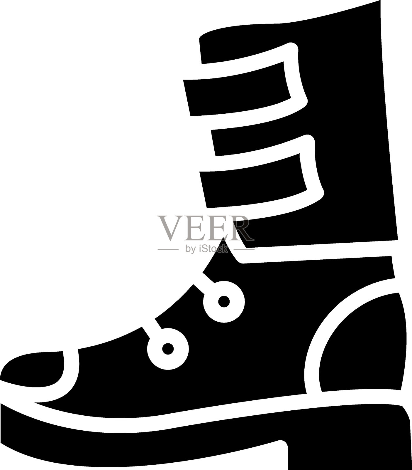 滑雪靴图标风格插画图片素材