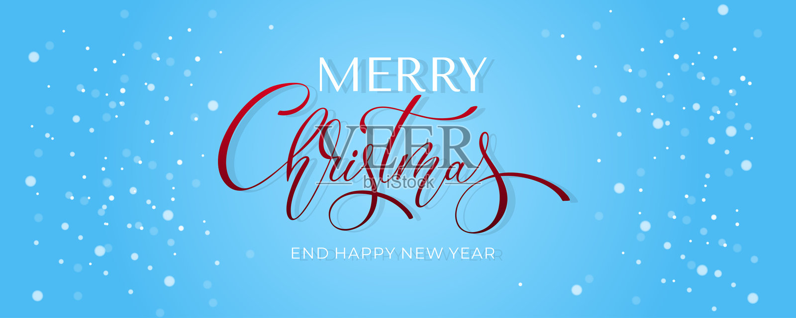 圣诞快乐和新年快乐的手写书法。矢量节日插图元素。祝贺的排版元素。插画图片素材