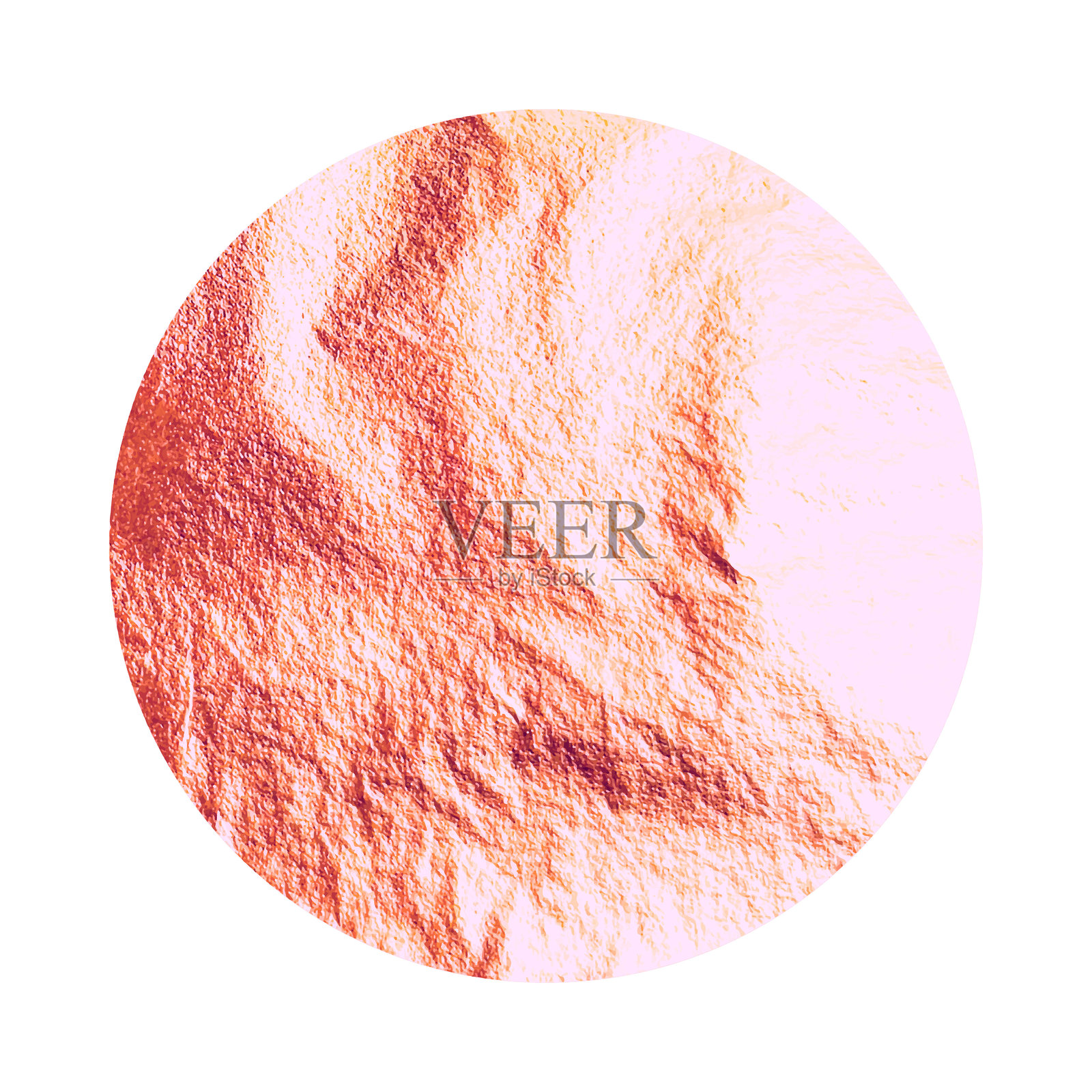 玫瑰金箔,闪亮的手工圆形。金色闪烁的纹理,图案。奢华闪耀的手绘背景。婚礼,贺卡装饰元素。现代极简艺术。矢量插图插画图片素材