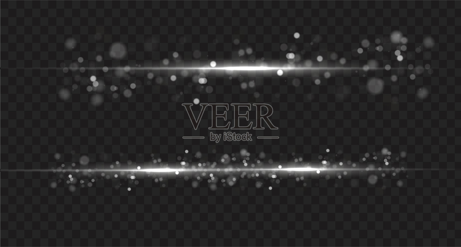 快速移动的白色激光光束,孤立在黑色背景上。抽象光效。插画图片素材