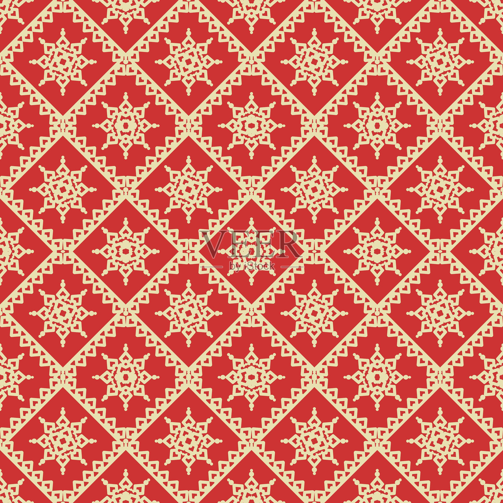 红色和金色的节日无缝背景(这里有4个图块)插画图片素材