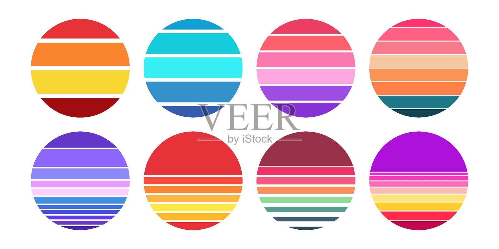 复古日落插画图片素材