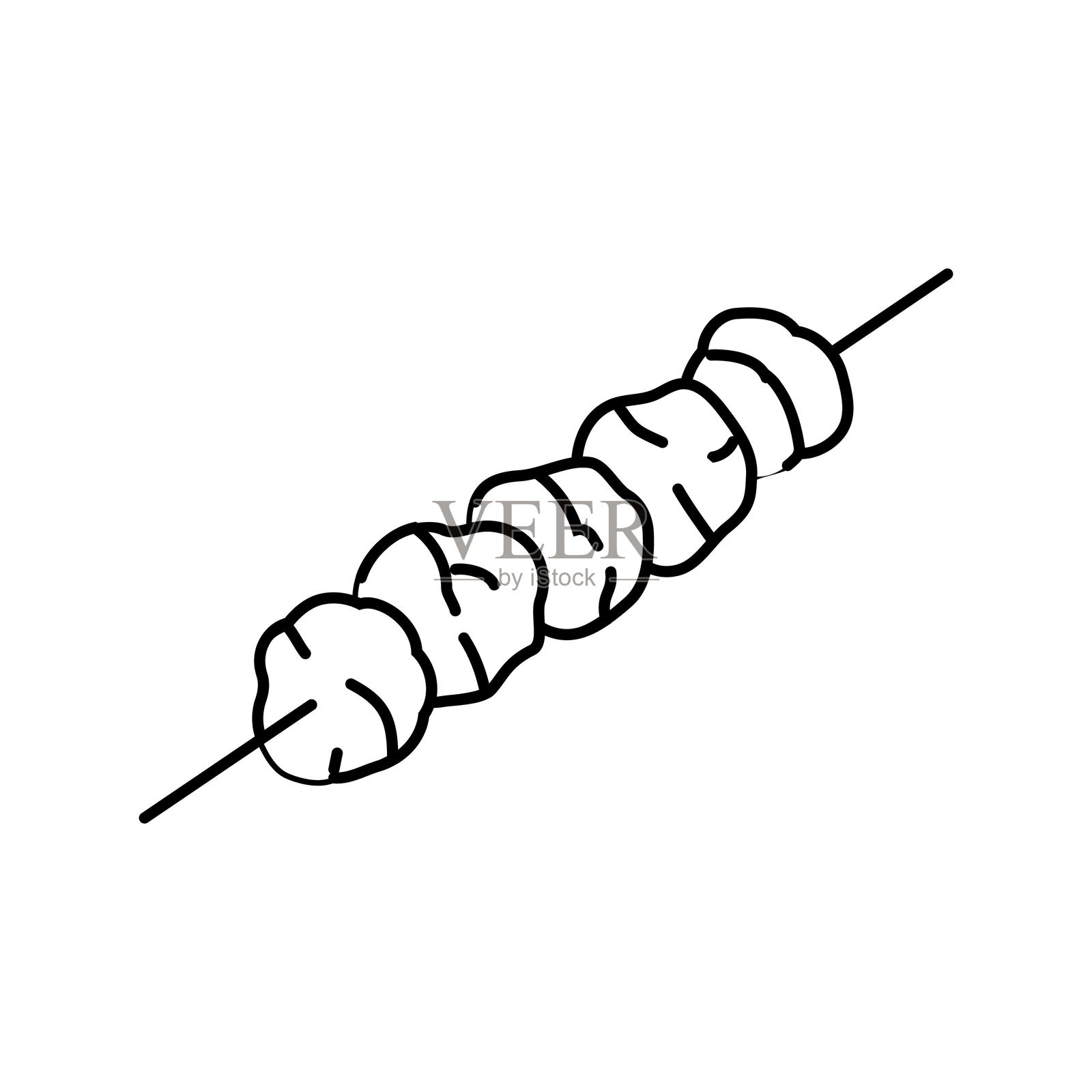 西班牙美食菲德瓦线条图标插图插画图片素材