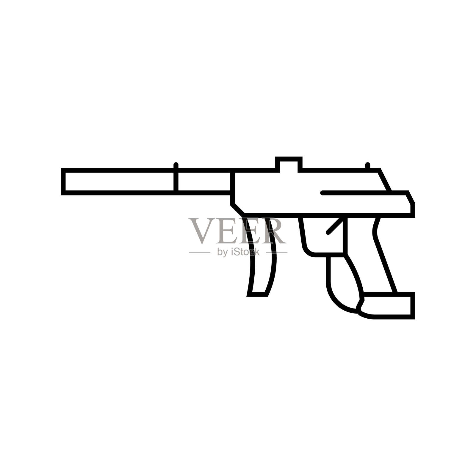 彩弹枪游戏线条图标插图插画图片素材