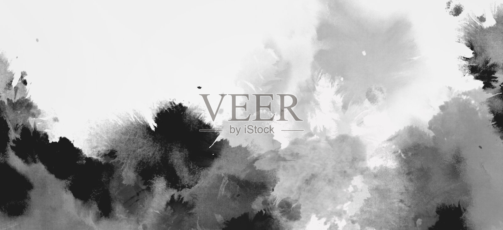 水彩和墨水的笔触模糊了背景插画图片素材