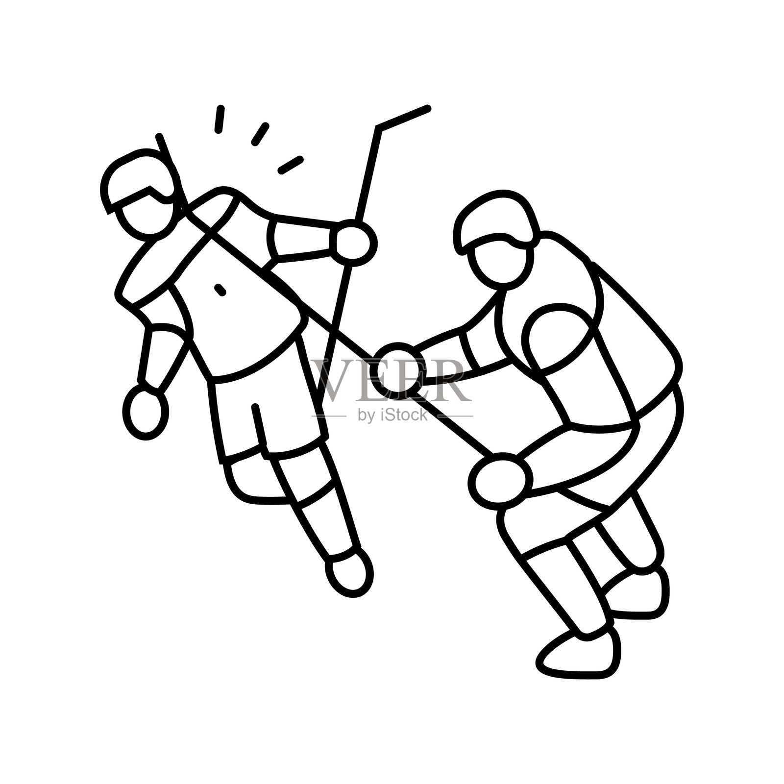 冰球运动高杆犯规线条图标插图插画图片素材