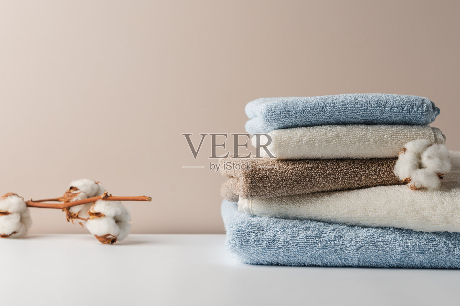 一堆精致的彩色棉毛巾照片摄影图片