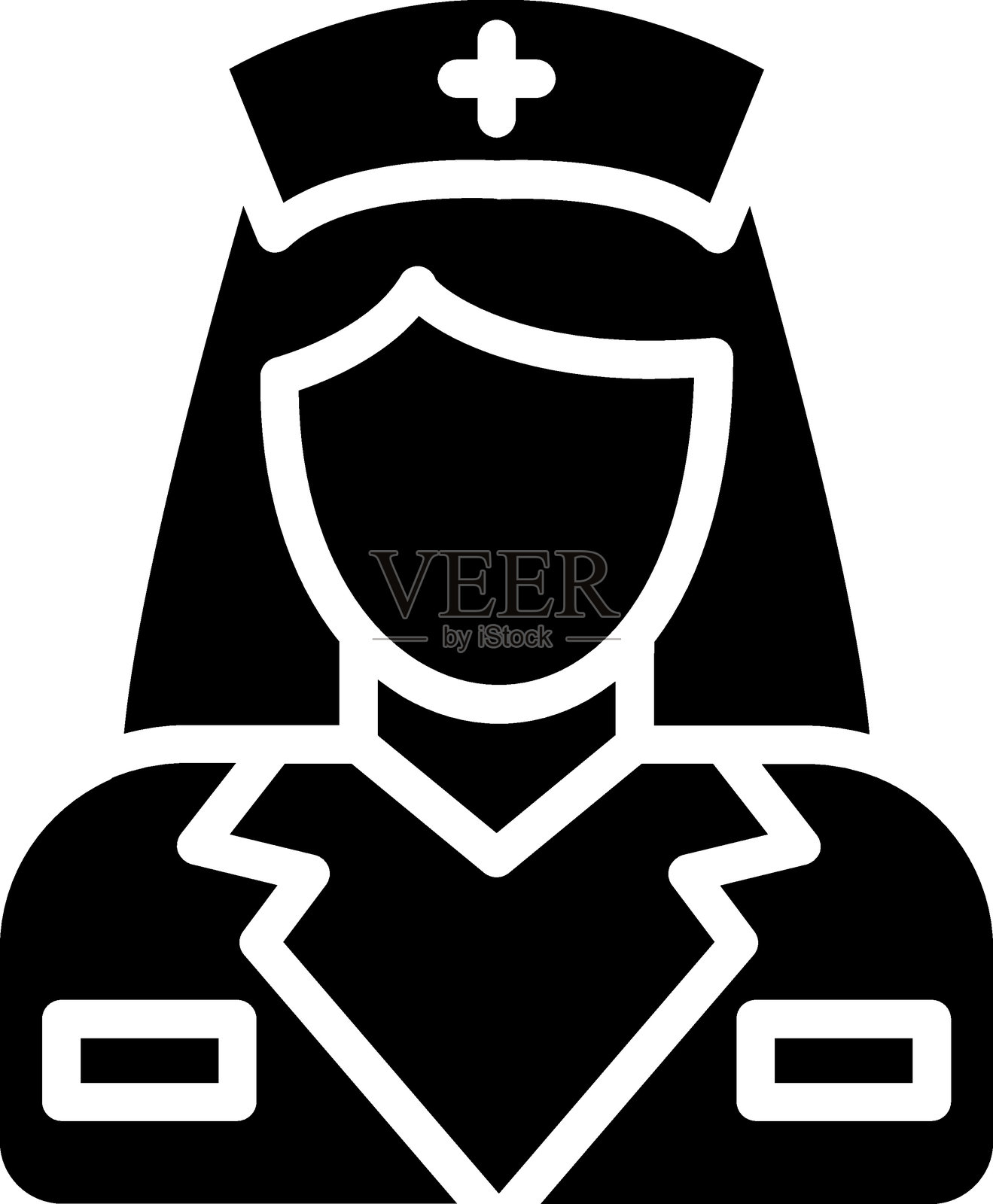 女性急救员图标风格插画图片素材