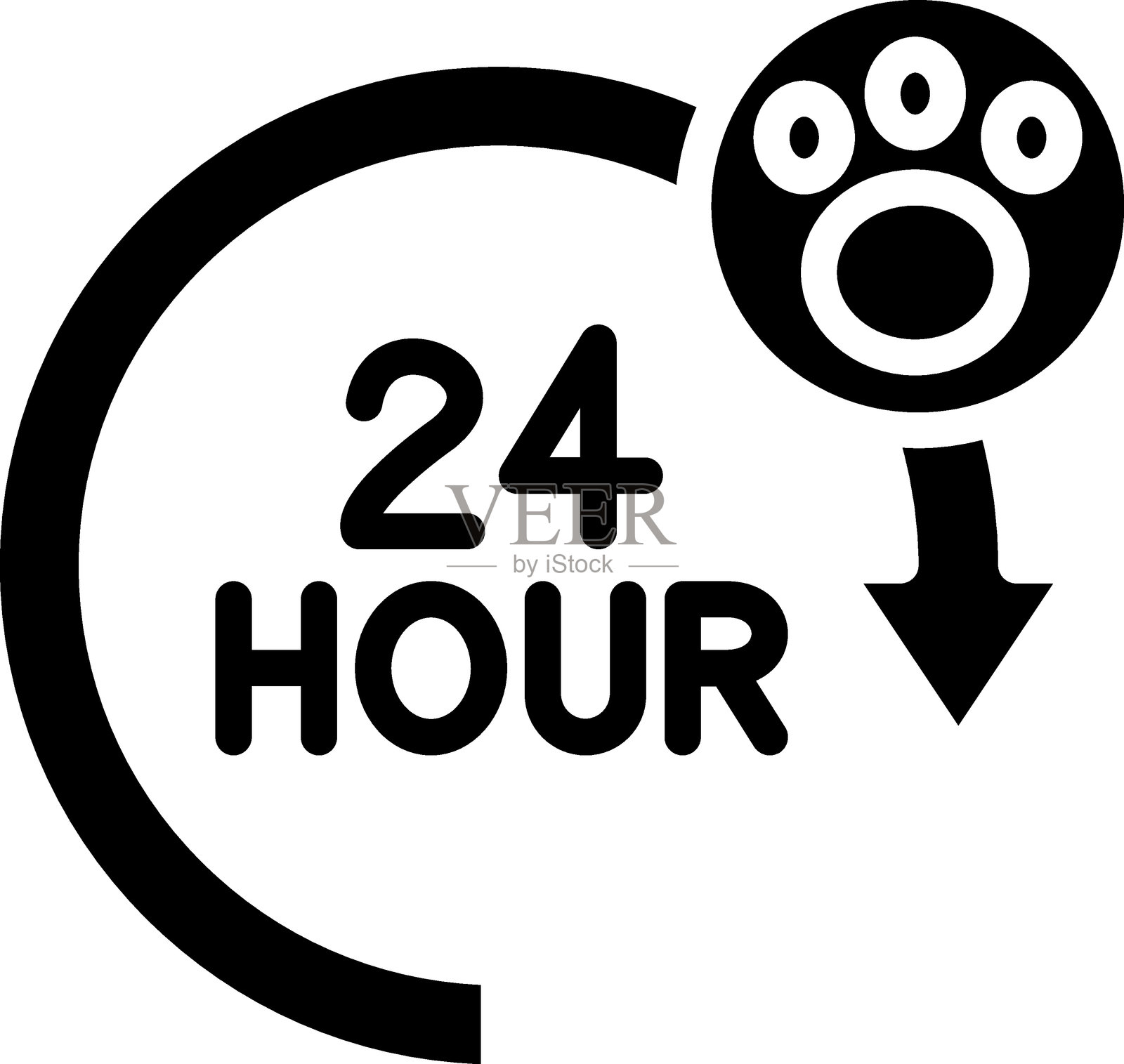 24小时兽医图标风格插画图片素材