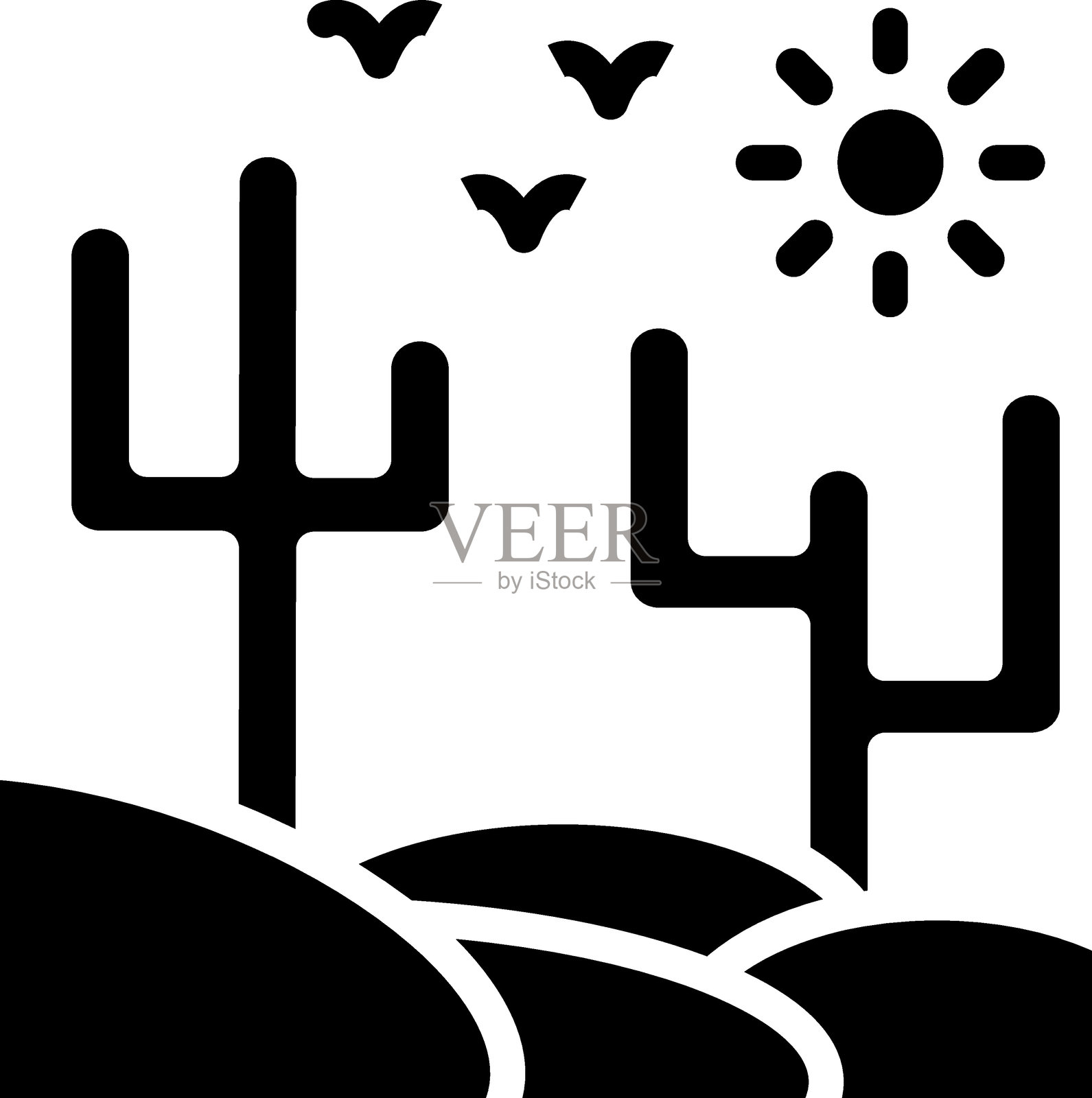 沙漠图标风格插画图片素材