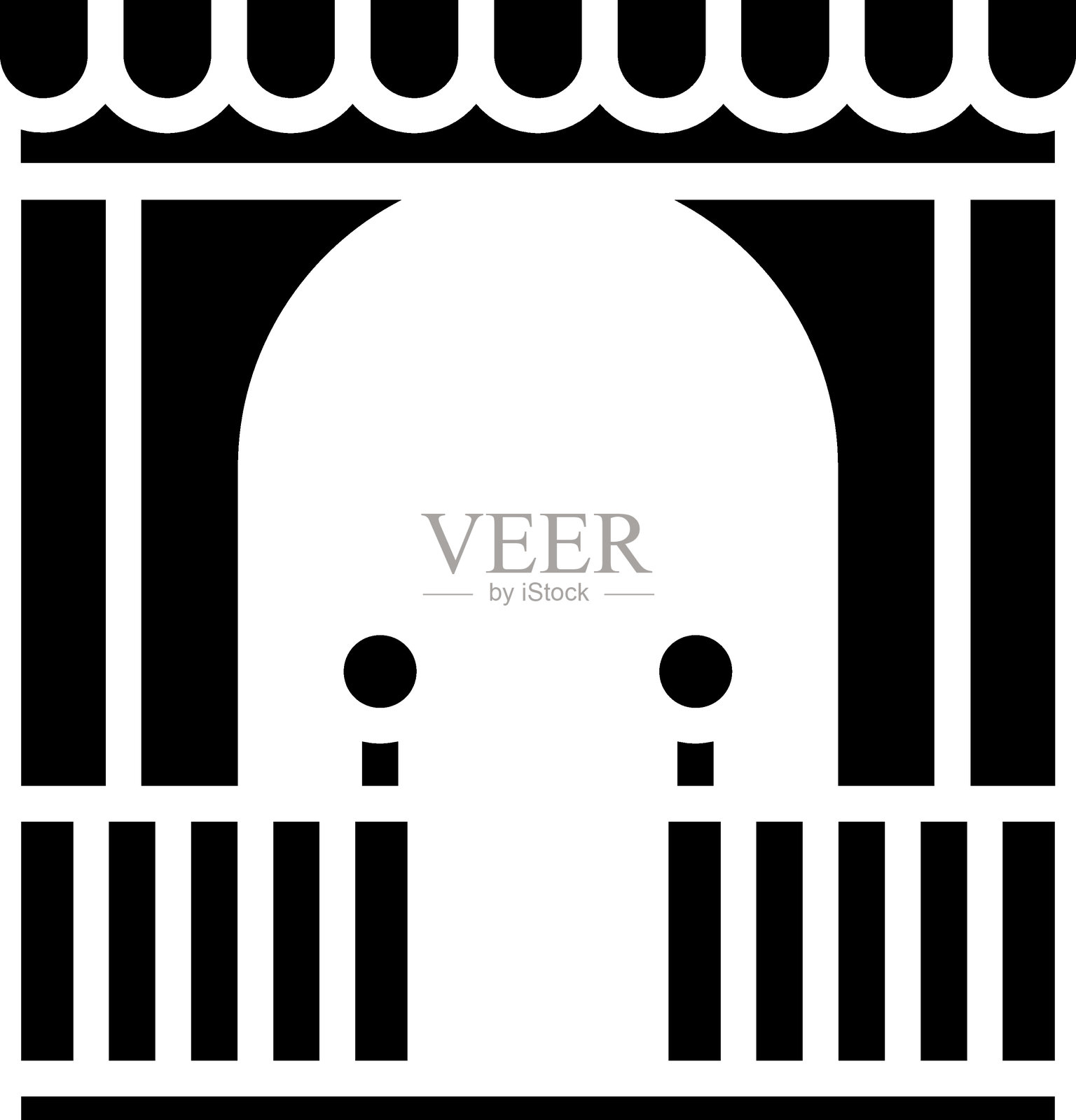 凉亭图标风格插画图片素材