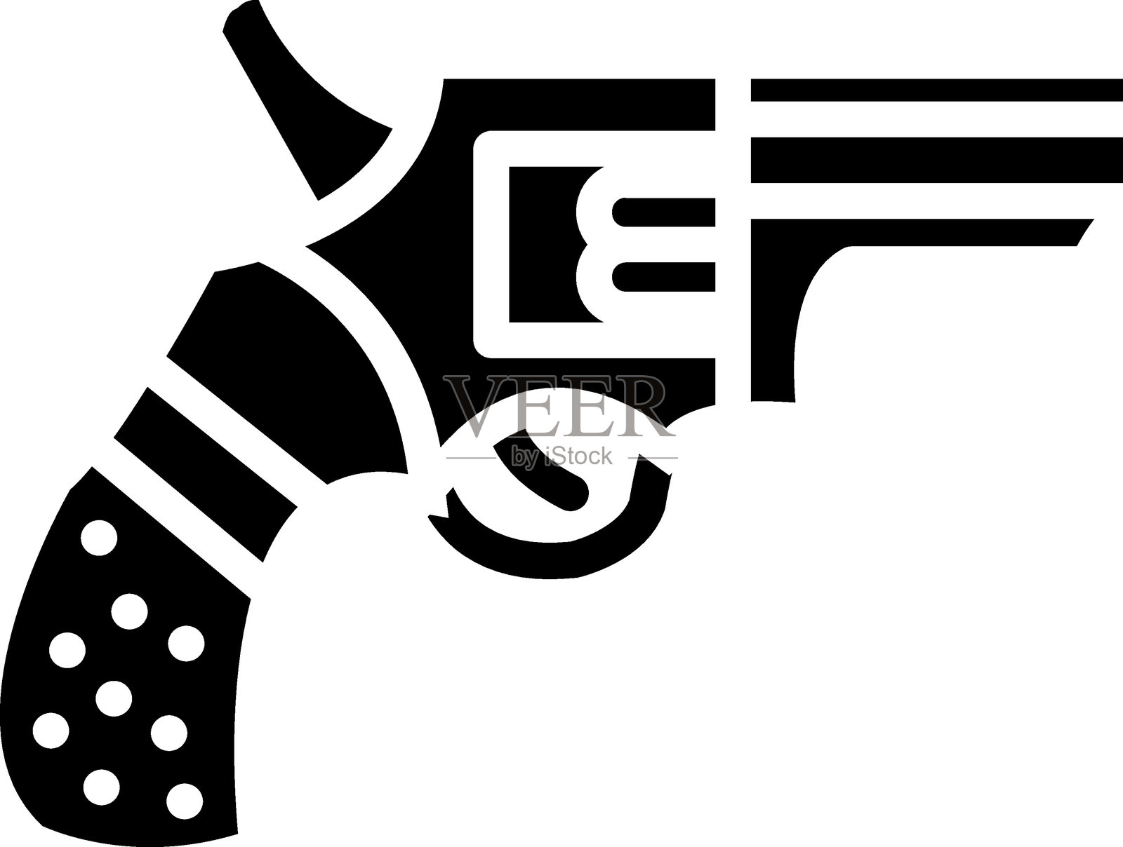 左轮手枪图标风格插画图片素材