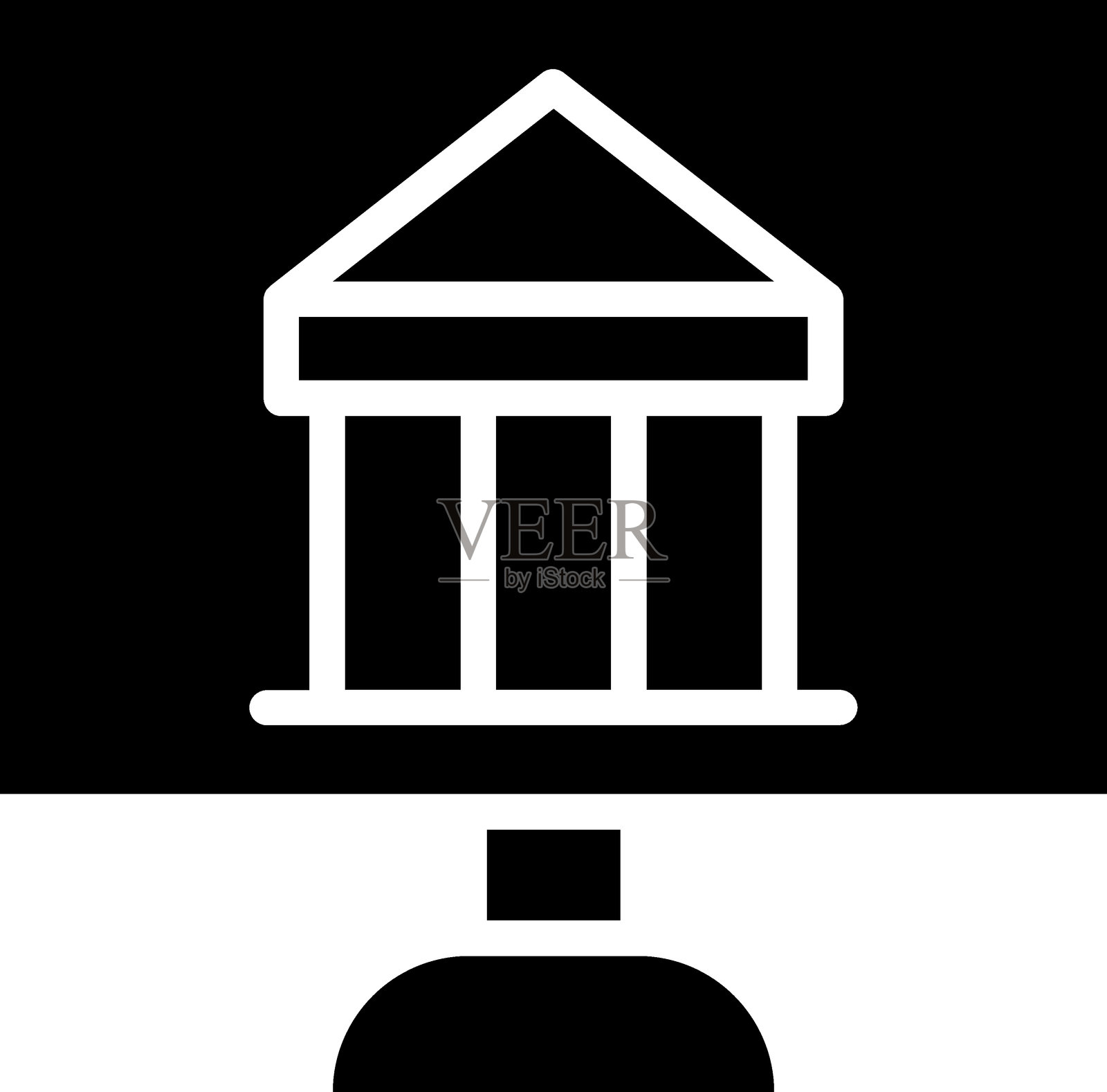 虚拟博物馆图标风格插画图片素材