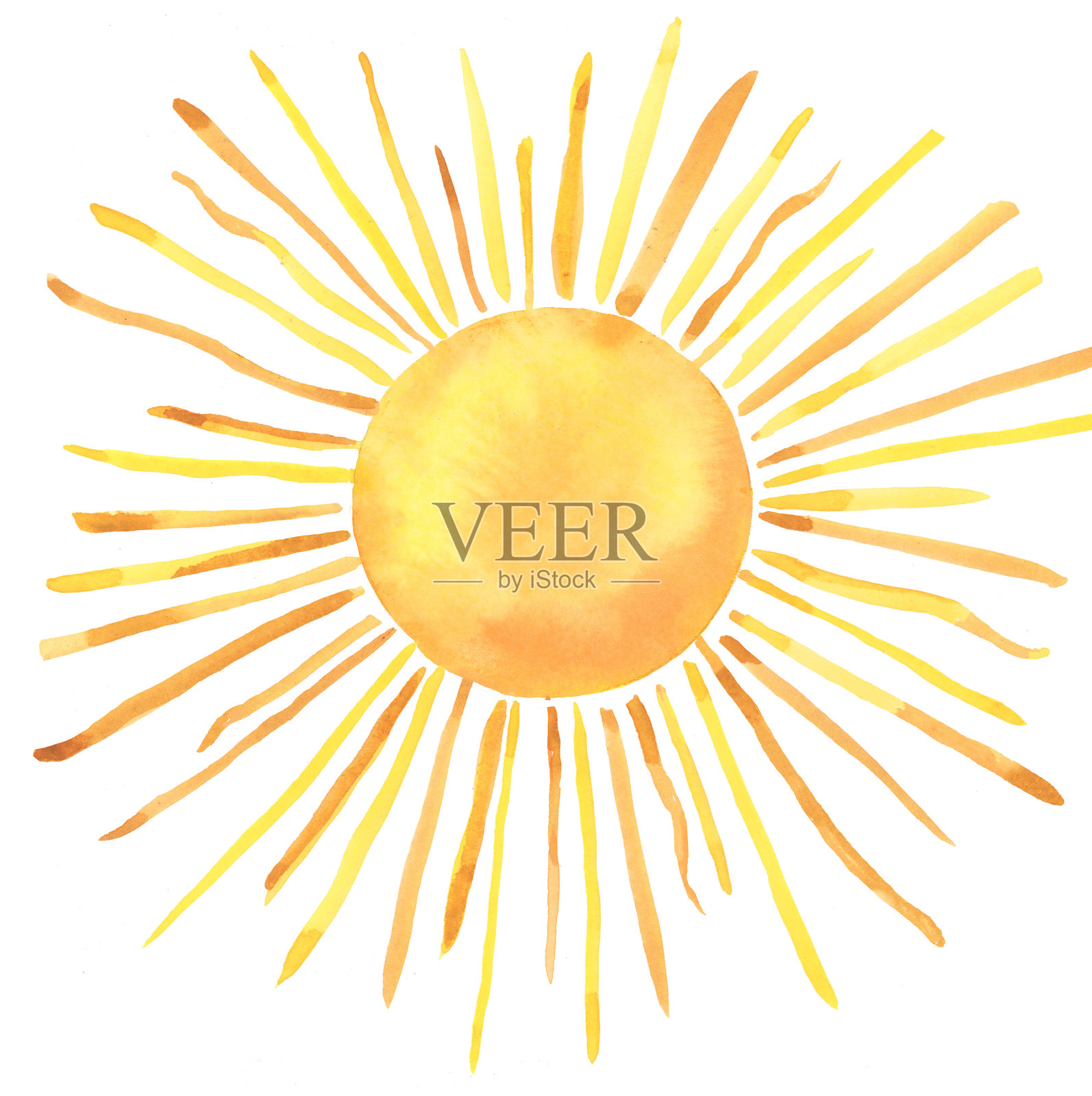 水彩画的阳光与光线 7插画图片素材