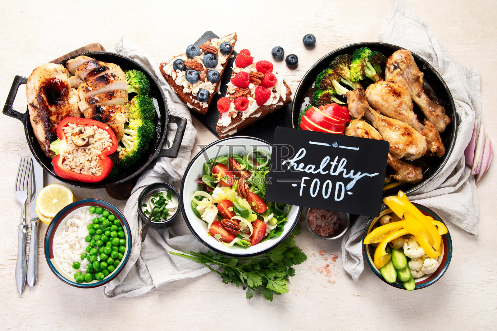 健康餐,生酮饮食,饮食午餐概念。照片摄影图片