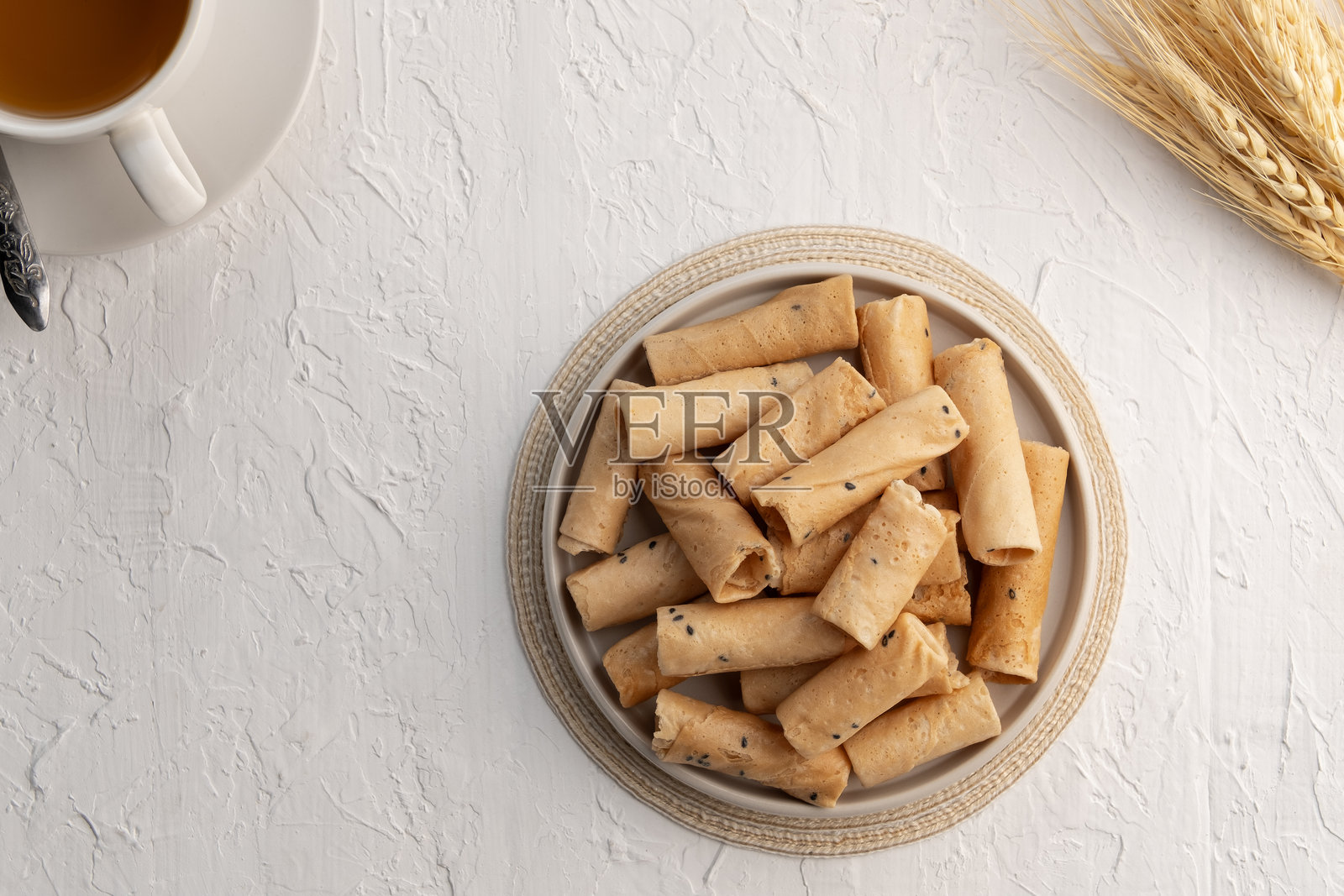 脆皮蛋卷,卡诺姆通曼。照片摄影图片